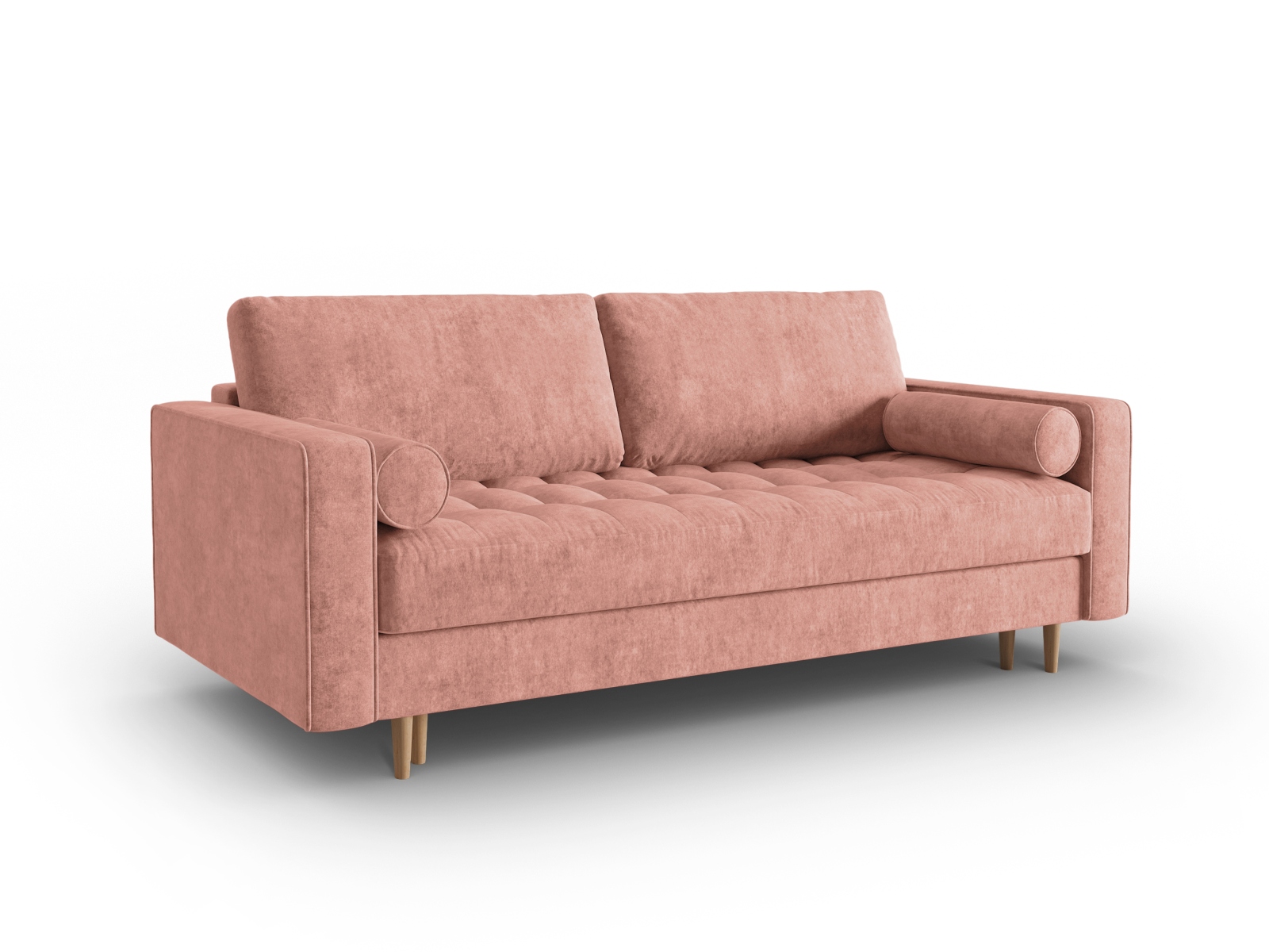 Canapé 3 places Rose Tissu Luxe Moderne Confort