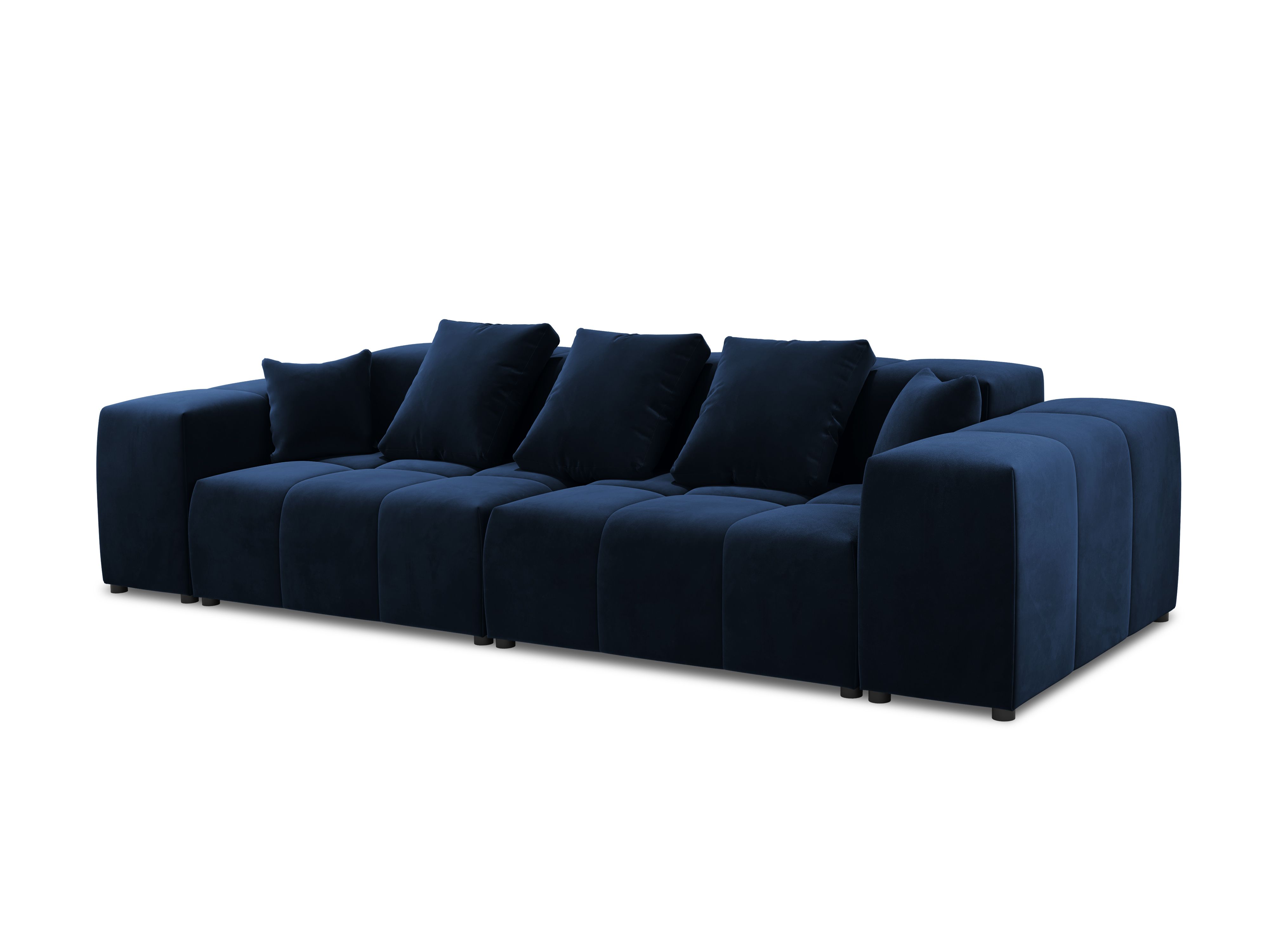Canapé droit 3 places Bleu Tissu Moderne Confort Promotion
