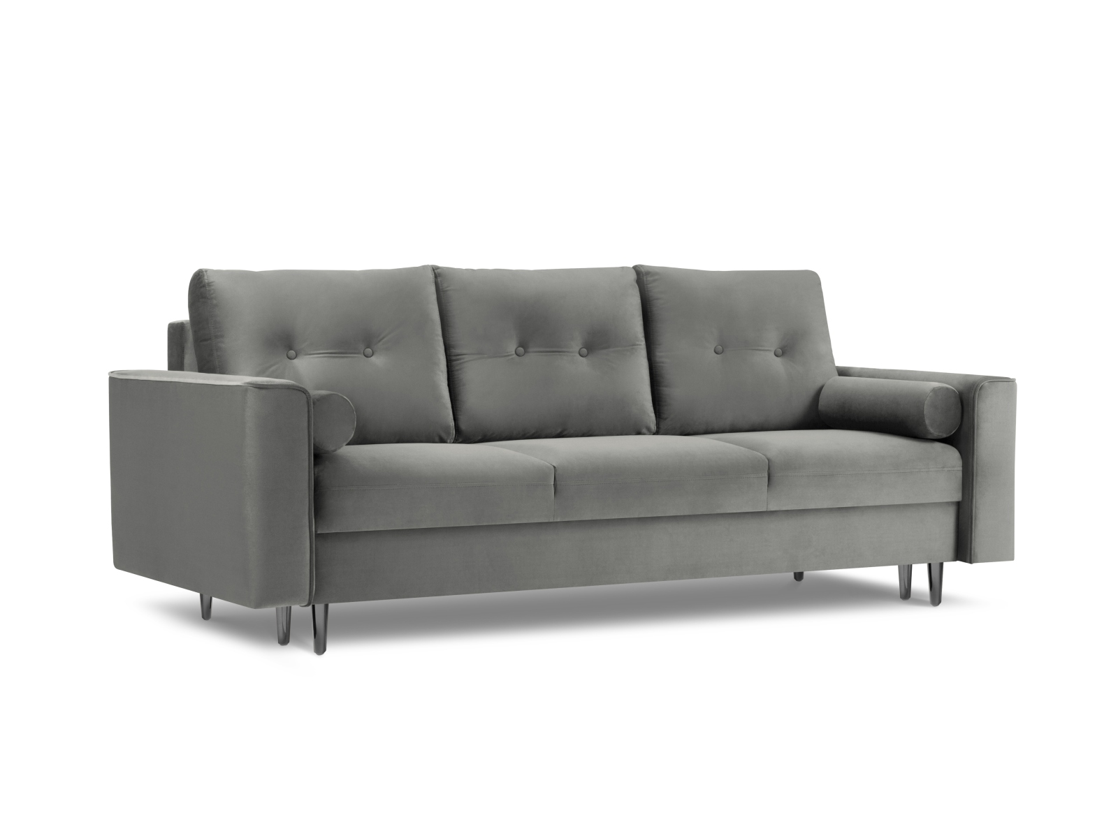 Canapé velours gris clair 3 places Canapé velours gris clair 3 places