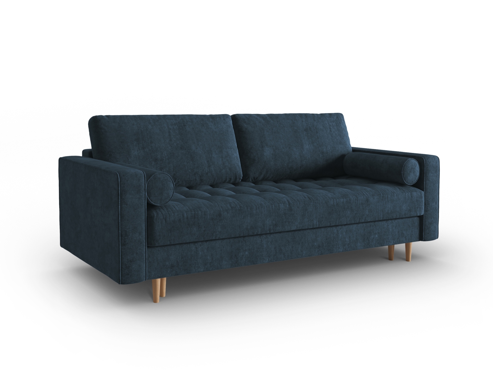 Canapé 3 places Bleu Tissu Luxe Moderne Confort