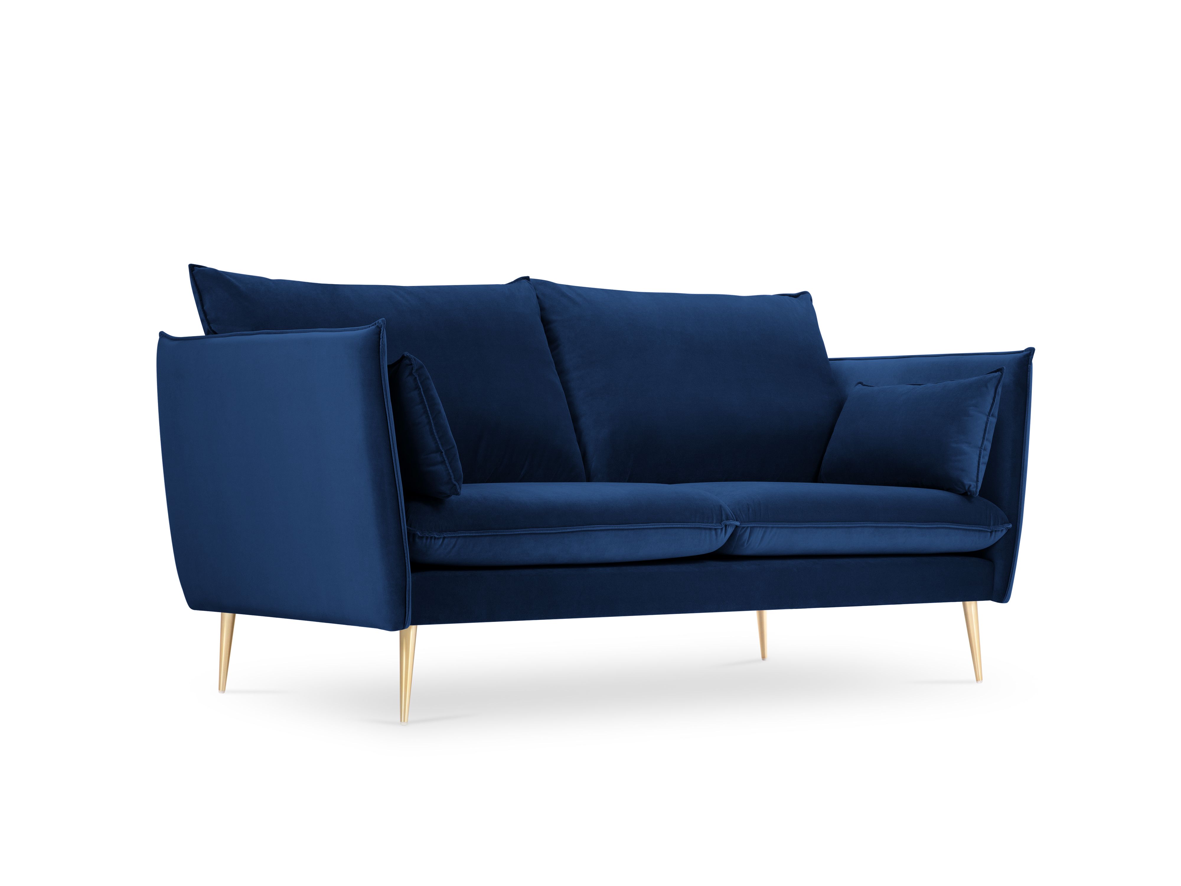 Canapé fixe 4 places Bleu Velours Design Confort Promotion