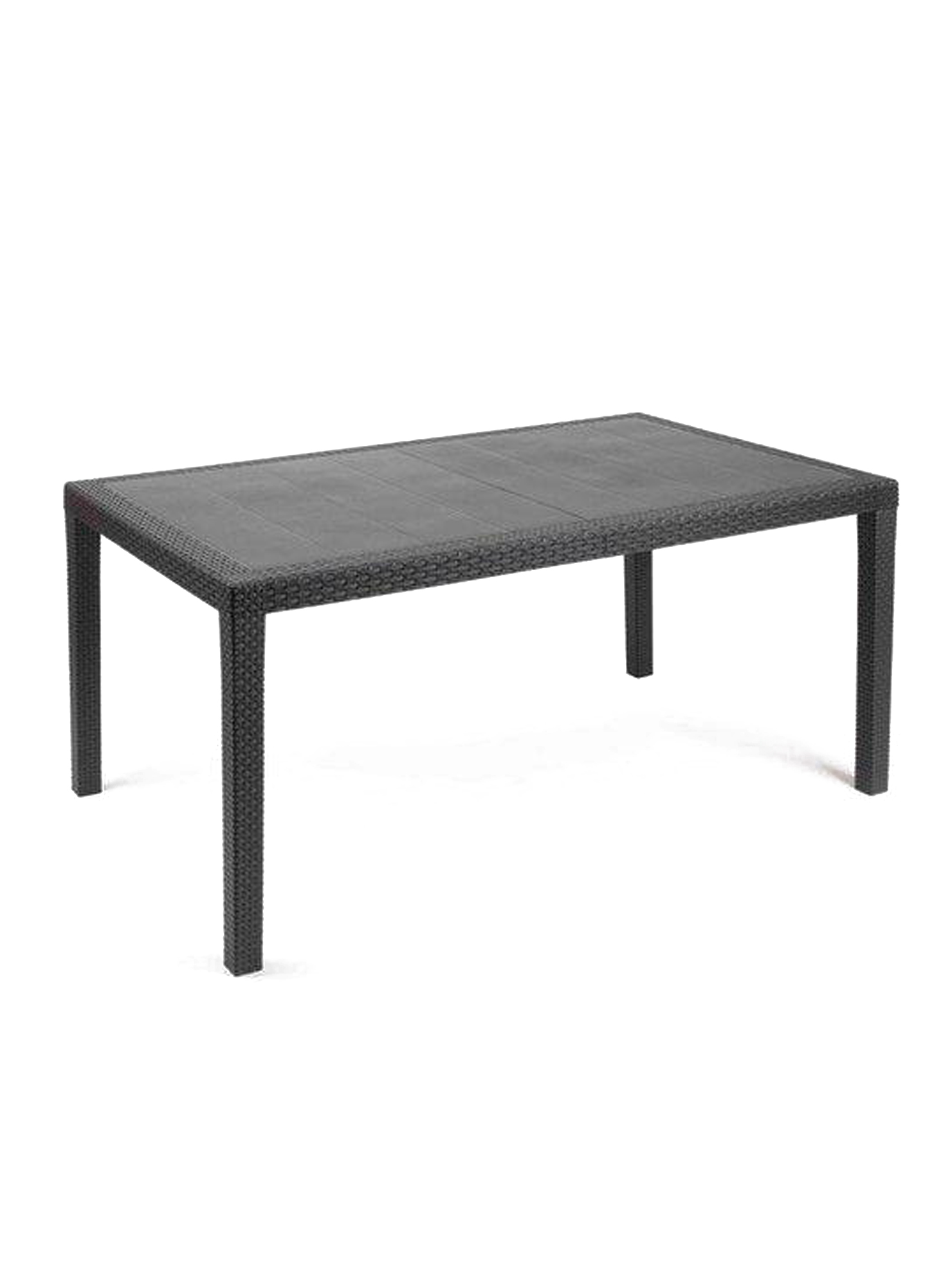 Table d'extérieur fixe en pvc anthracite 138x78h72 cm