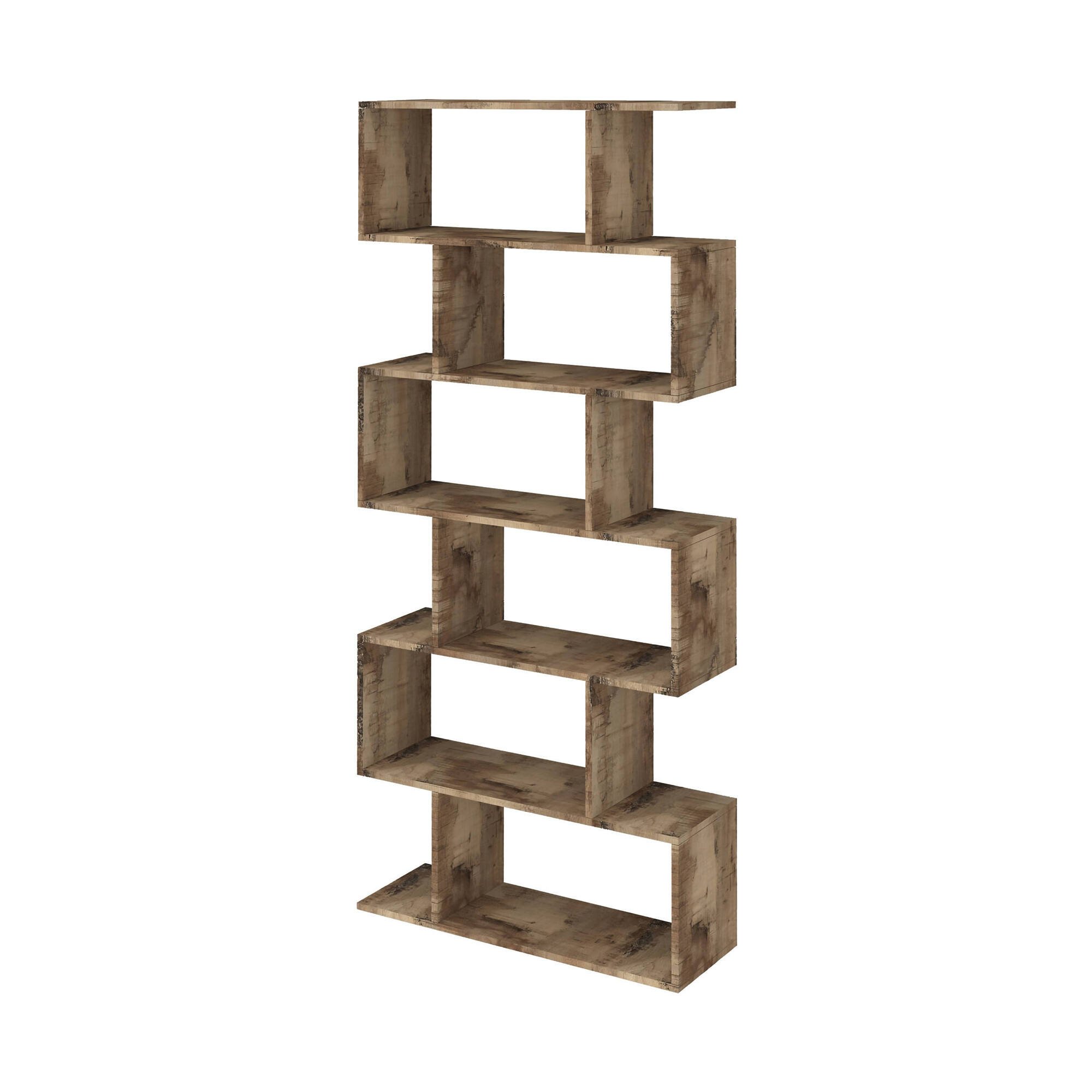 Bibliothèque effet bois beige 80×25 cm