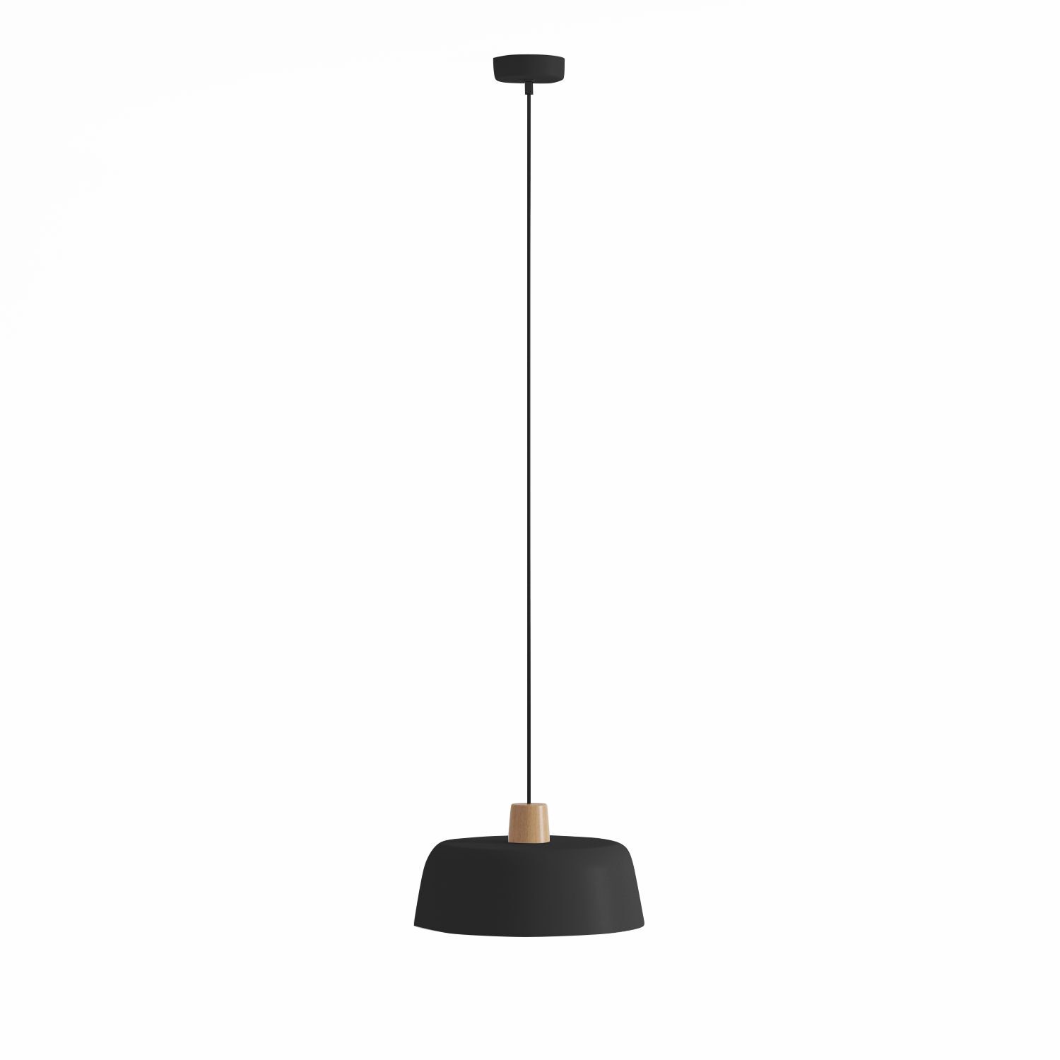 Luminaire suspension en métal noir et bois Luminaire suspension en métal noir et bois