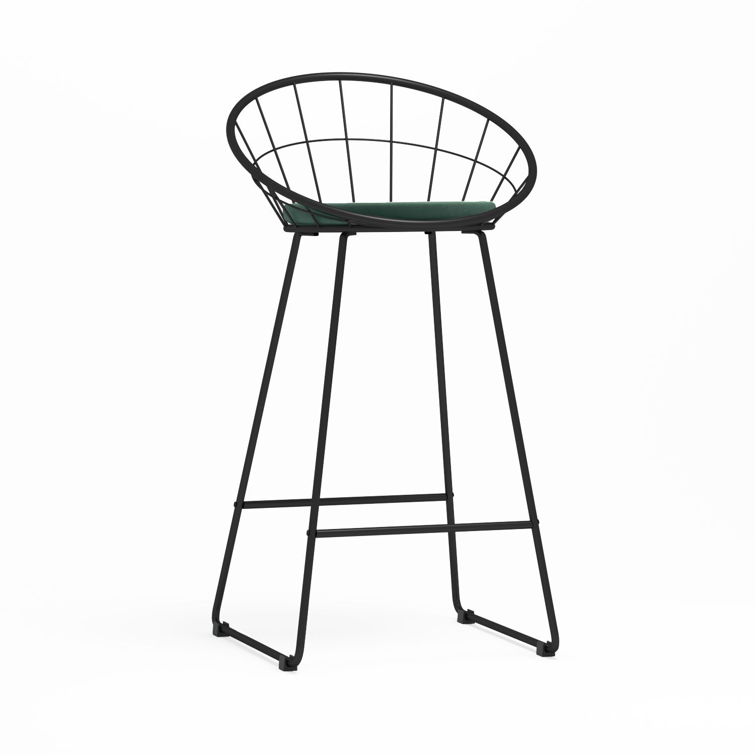 Tabouret de bar velours vert sapin Tabouret de bar velours vert sapin