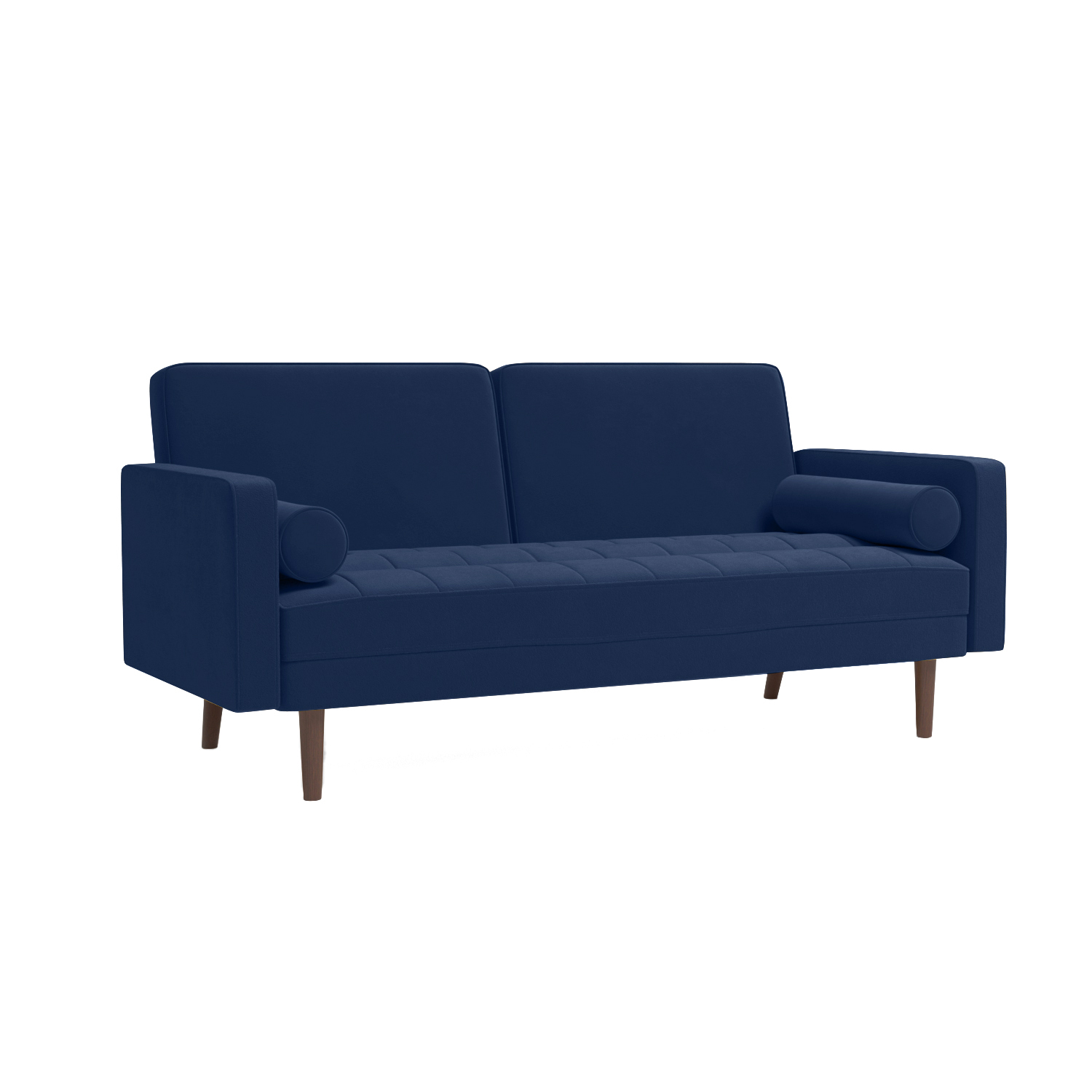 Canapé droit 2 places Bleu Velours Luxe Design Confort