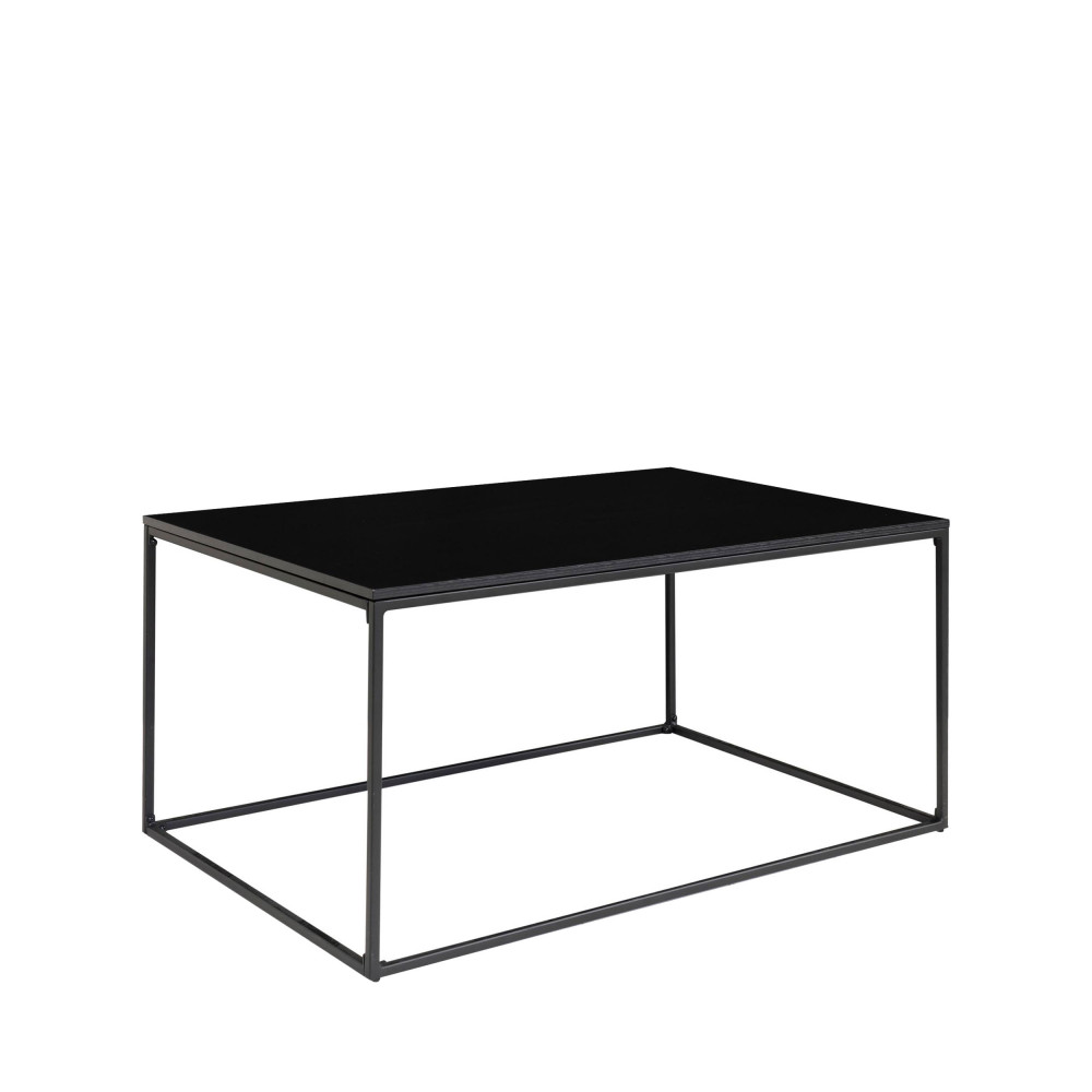 Table basse 90x60 cm en bois et métal noir Table basse 90x60 cm en bois et métal noir