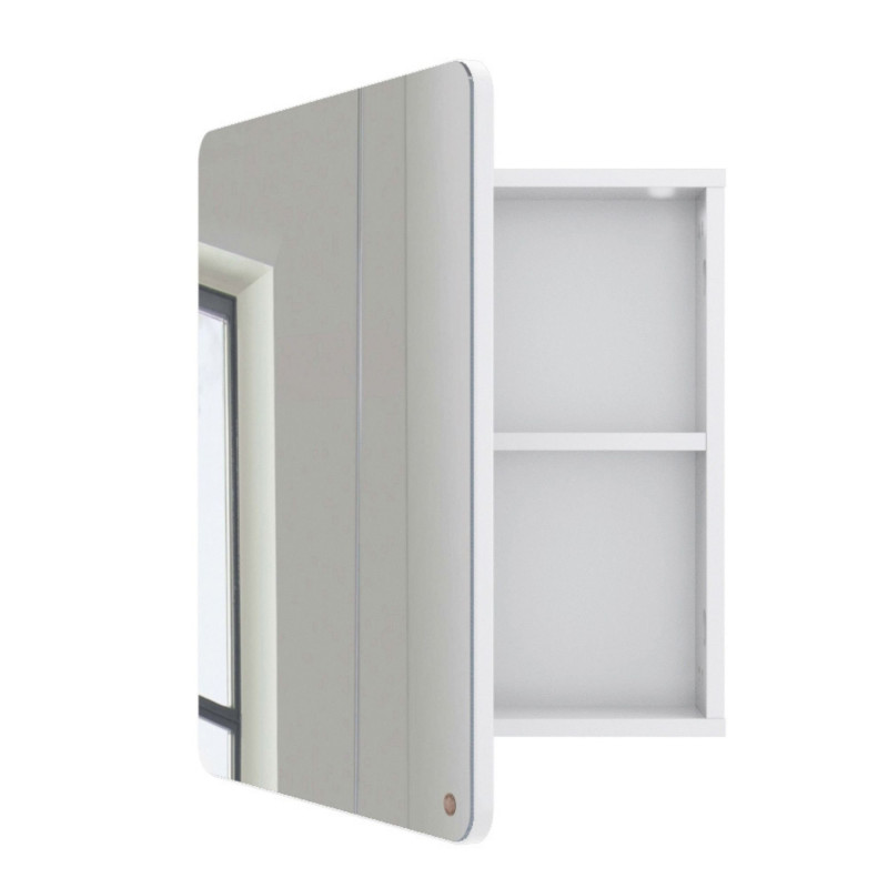 Miroir de salle de bain avec placard en bois blanc Miroir de salle de bain avec placard en bois blanc