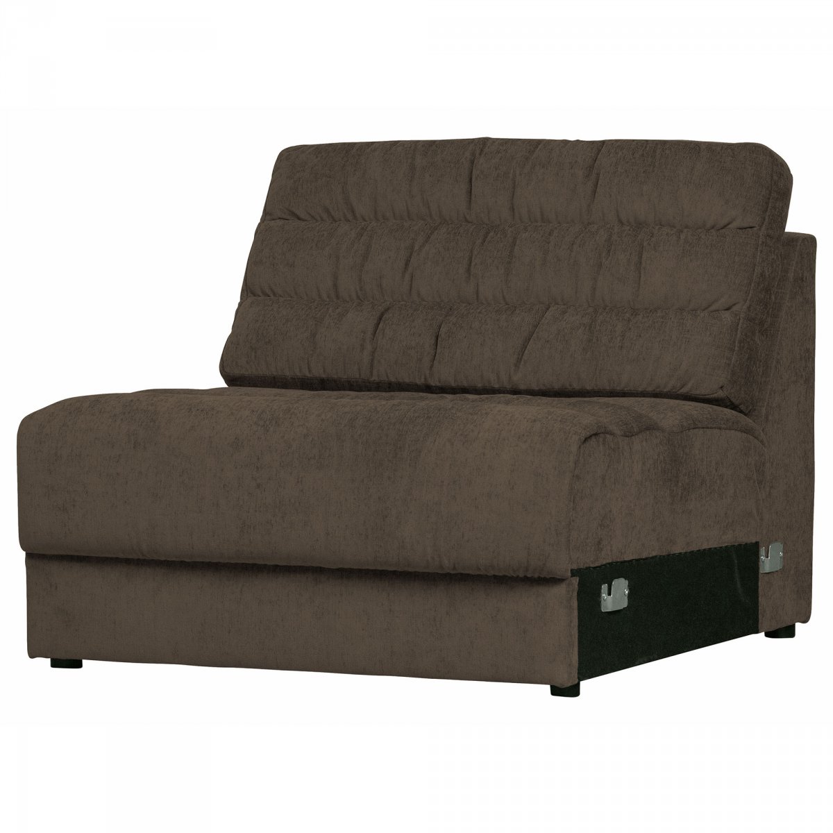 Canapé modulable section fauteuil en tissu marron