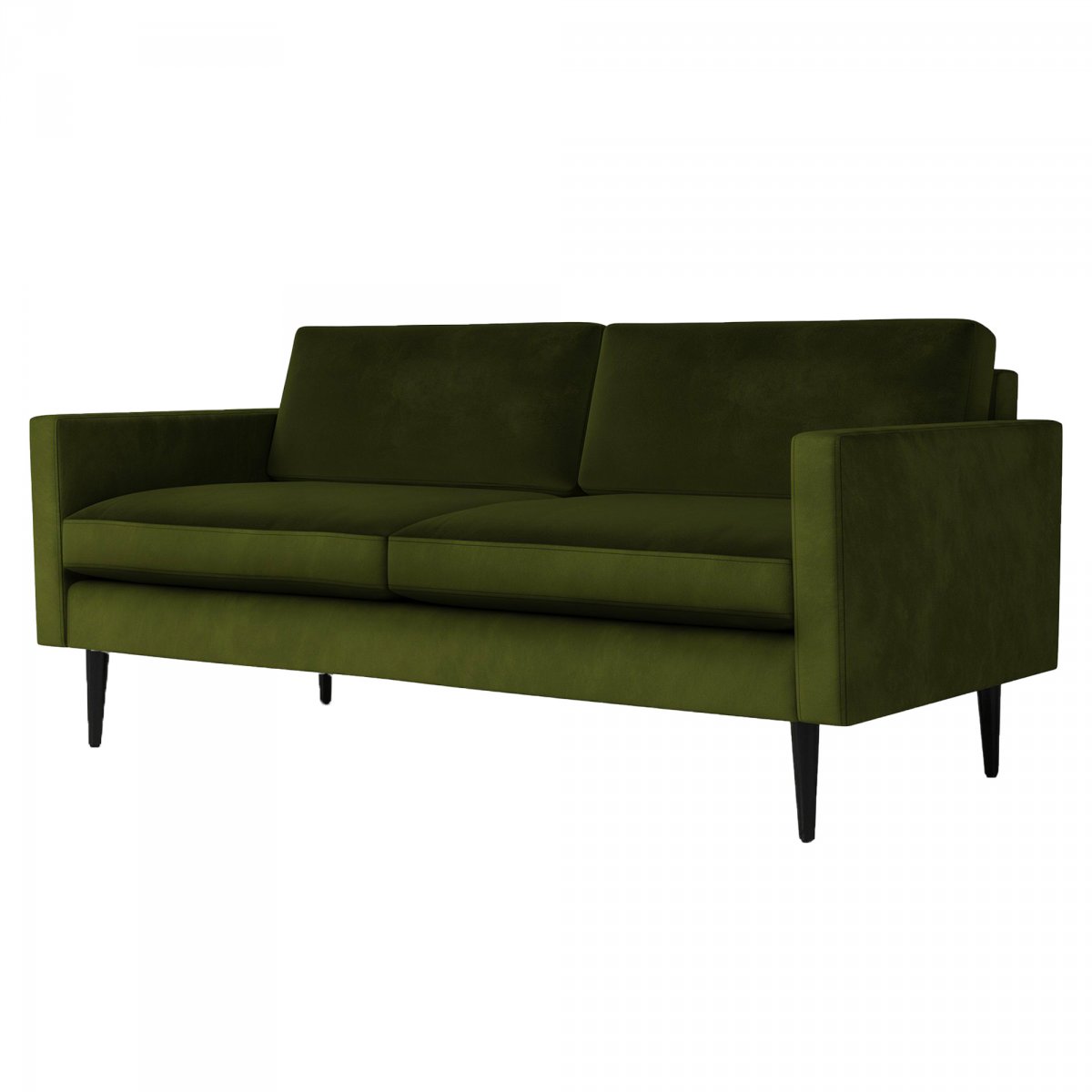 Canapé droit 4 places Velours Design Confort Vert