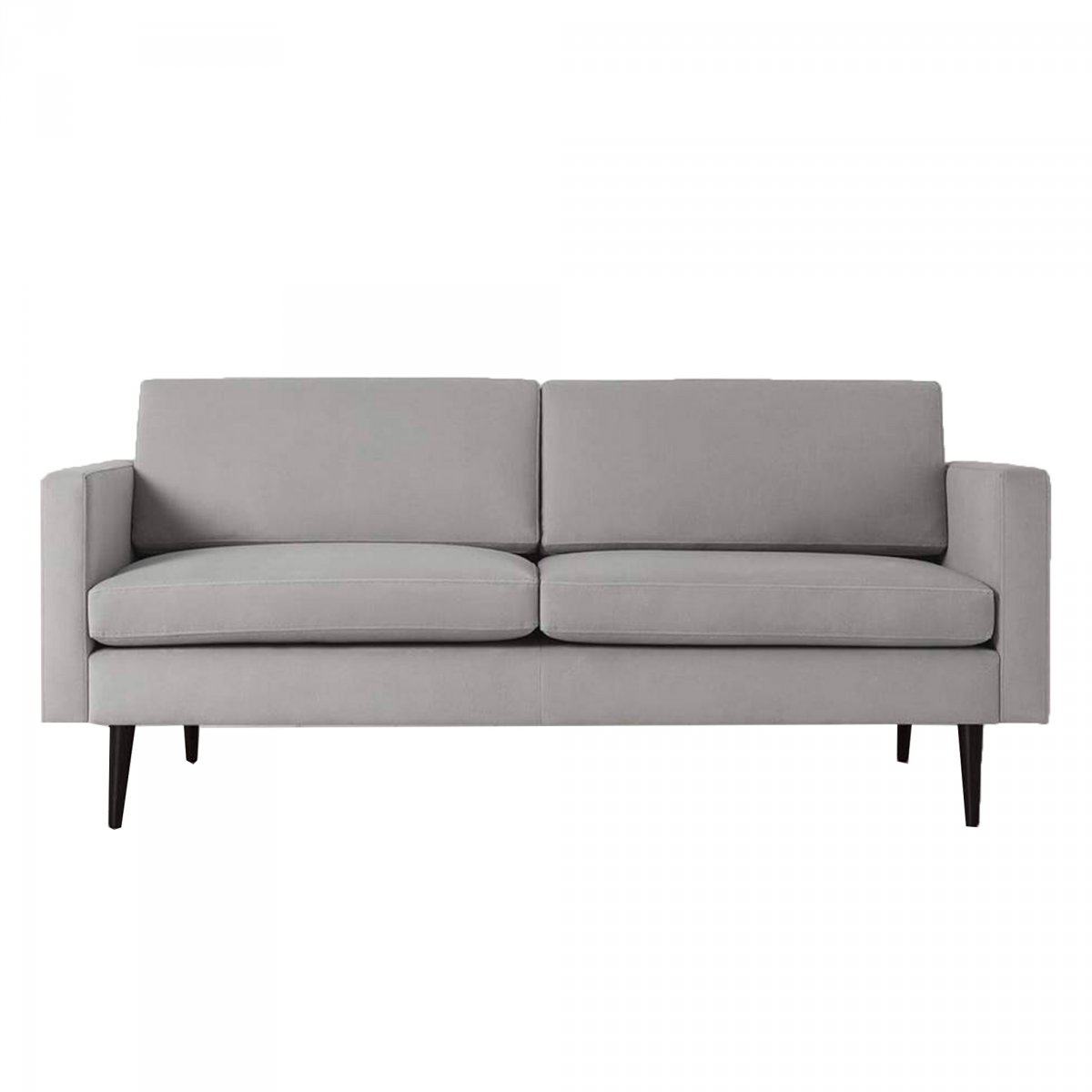 Canapé droit 4 places Gris Velours Design Confort