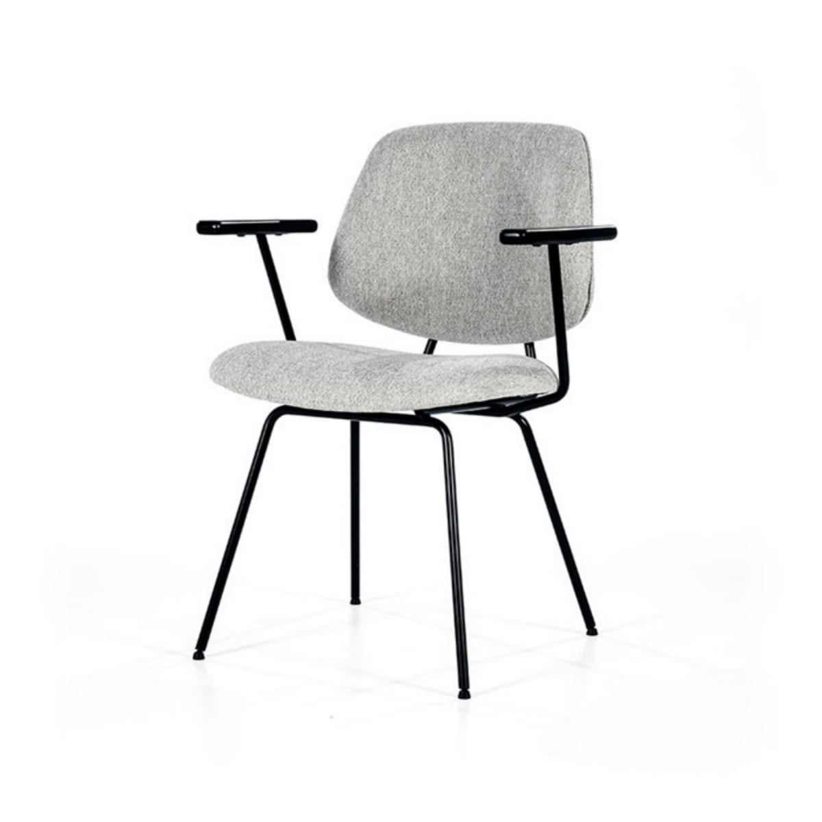 Chaise moderne avec accoudoirs en tissu gris
