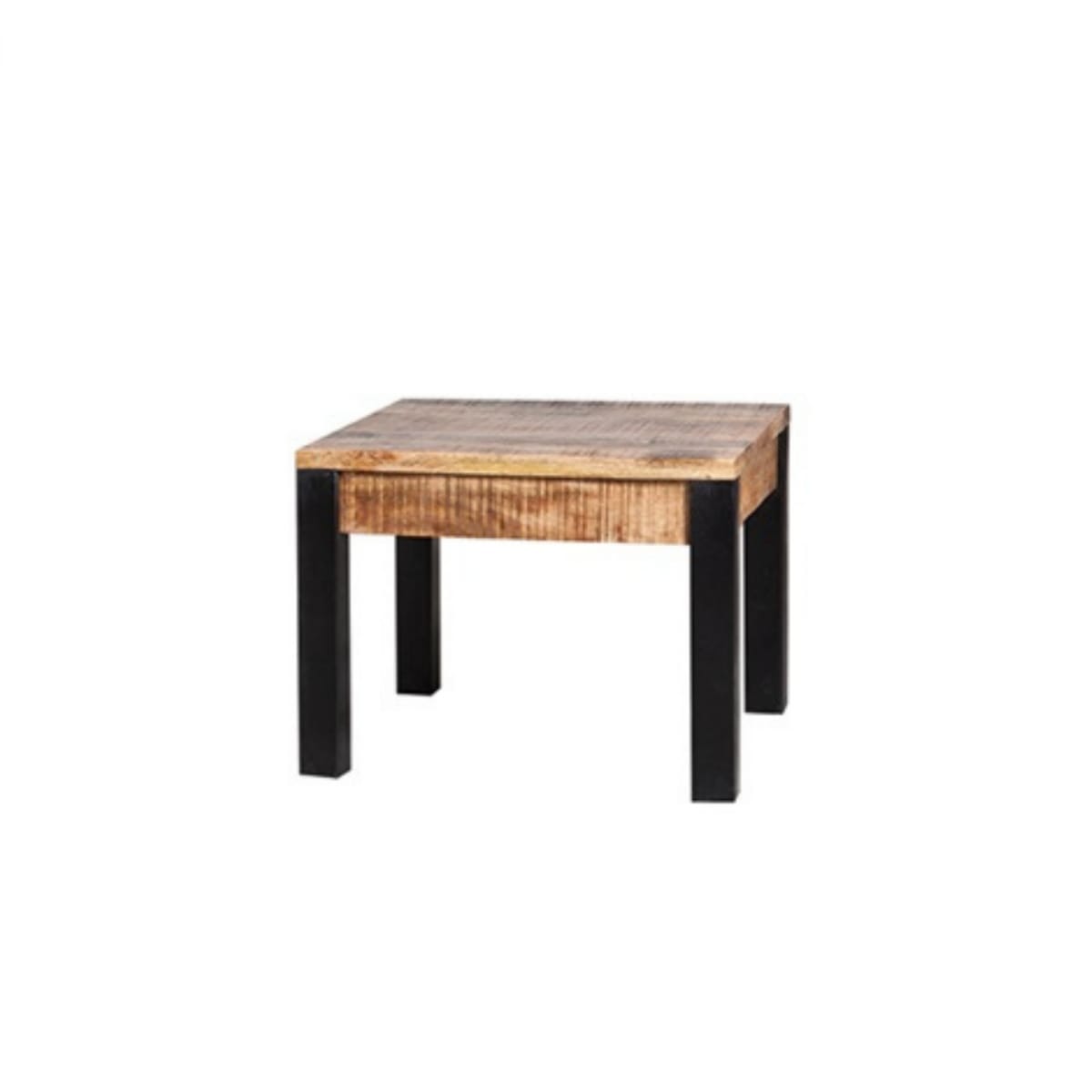 Table d'appoint carrée 60x60cm en bois massif et métal Table d'appoint carrée 60x60cm en bois massif et métal