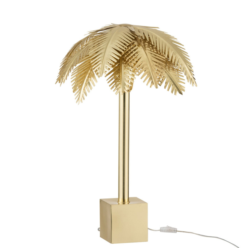 Lampe forme palmier en métal doré Lampe forme palmier en métal doré