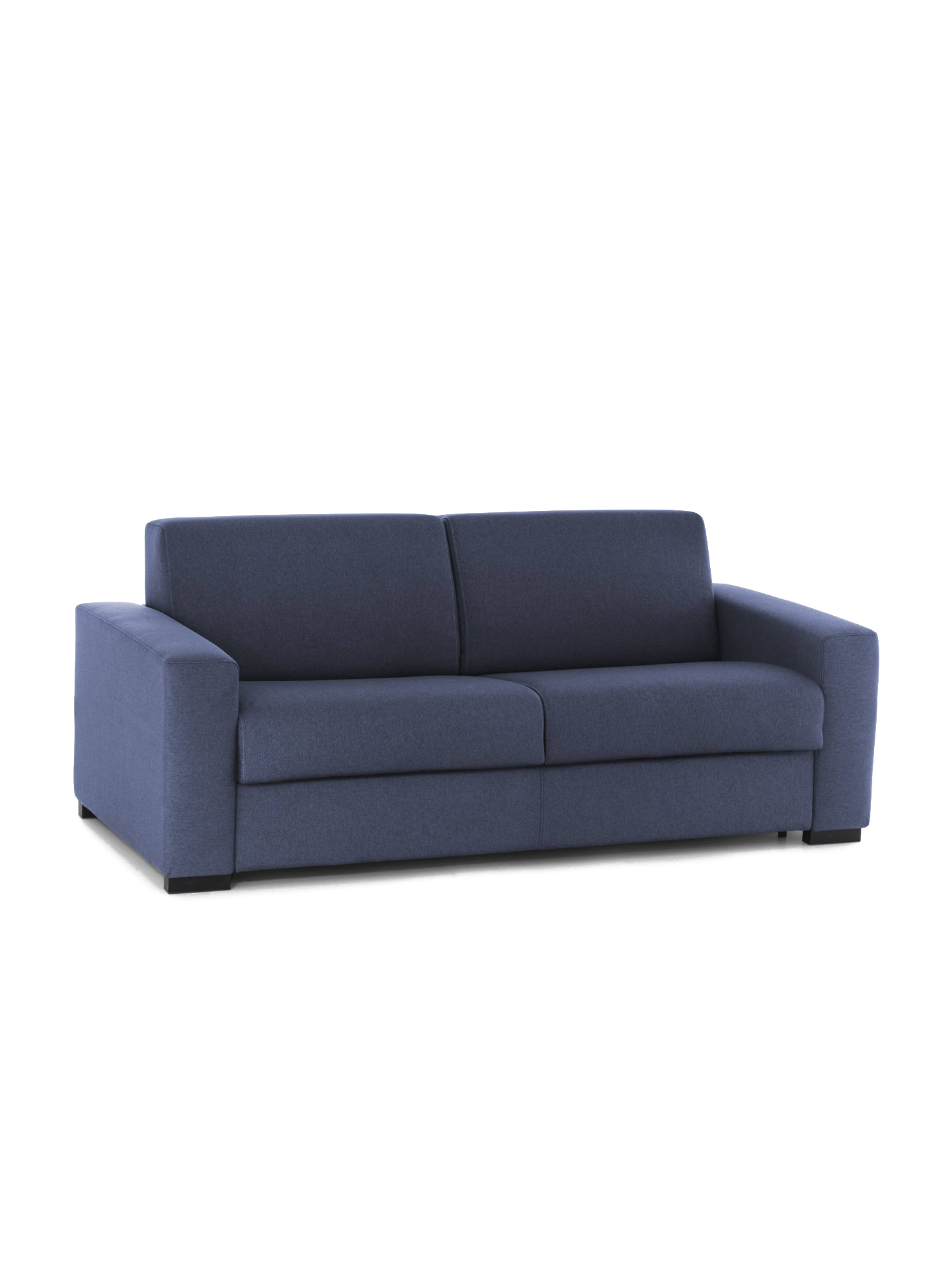 Canapé droit 2 places Bleu Tissu Confort