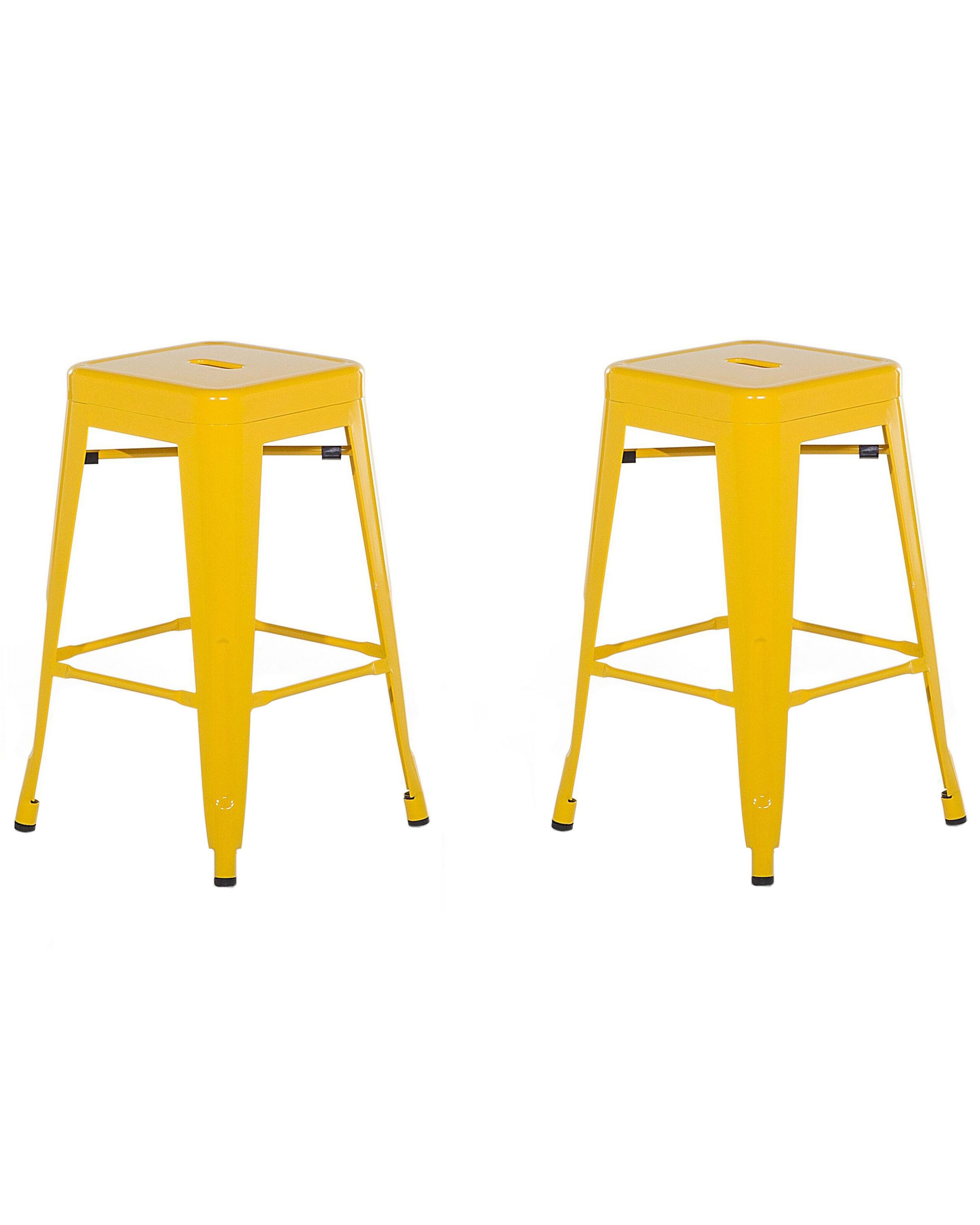 Tabouret de bar Set de 2 Métal Jaune