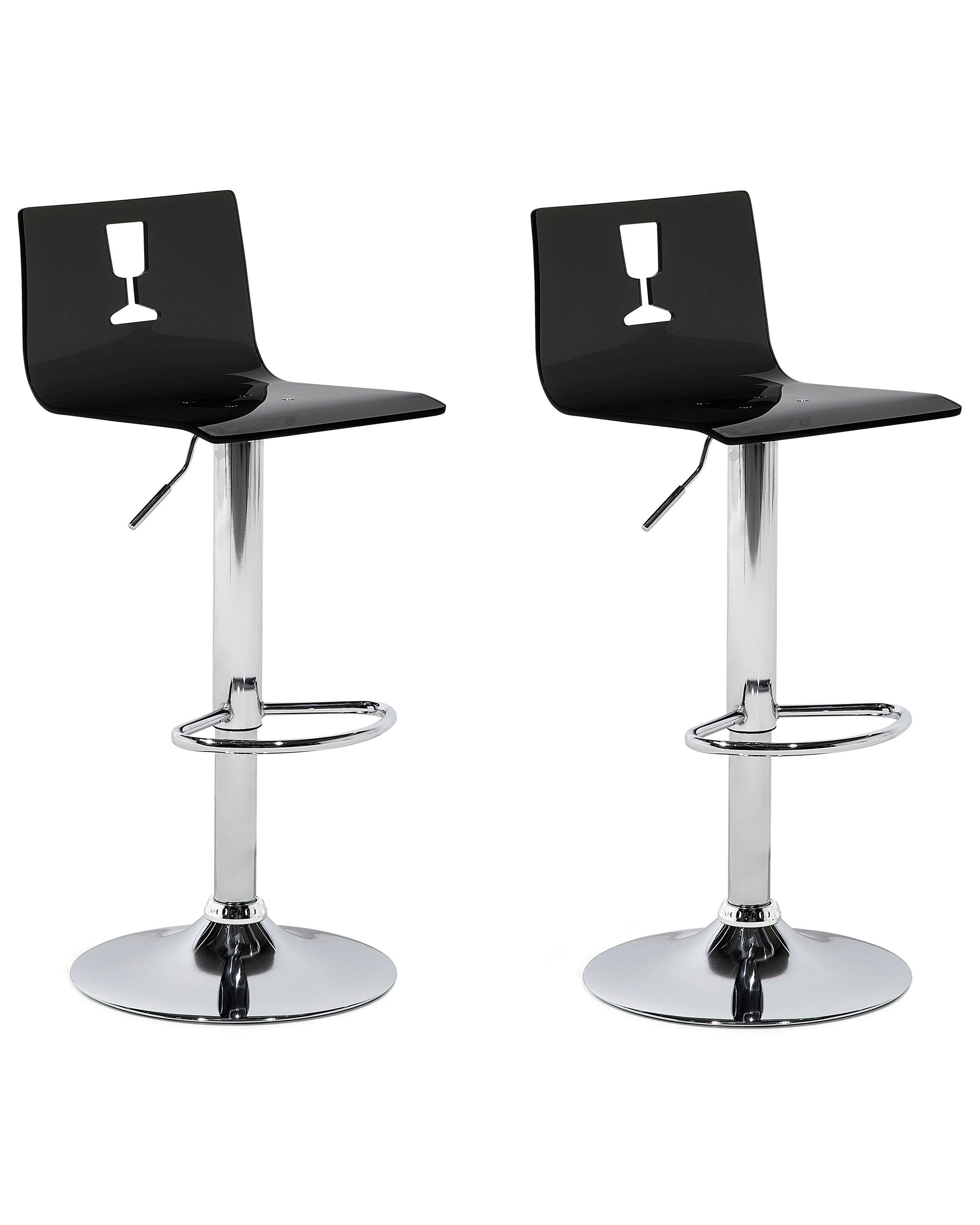 Tabouret rotatif Set de 2 Noir