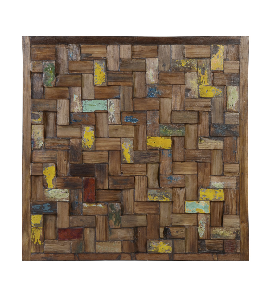 Panneau morceaux en bois multicolorés 80x80