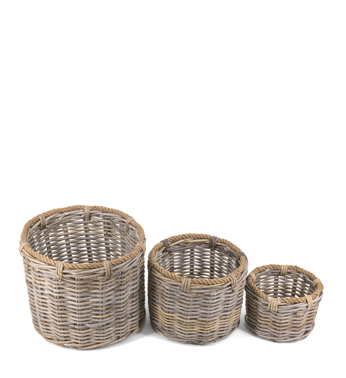 Paniers en rotin et corde (x3) Paniers en rotin et corde (x3)