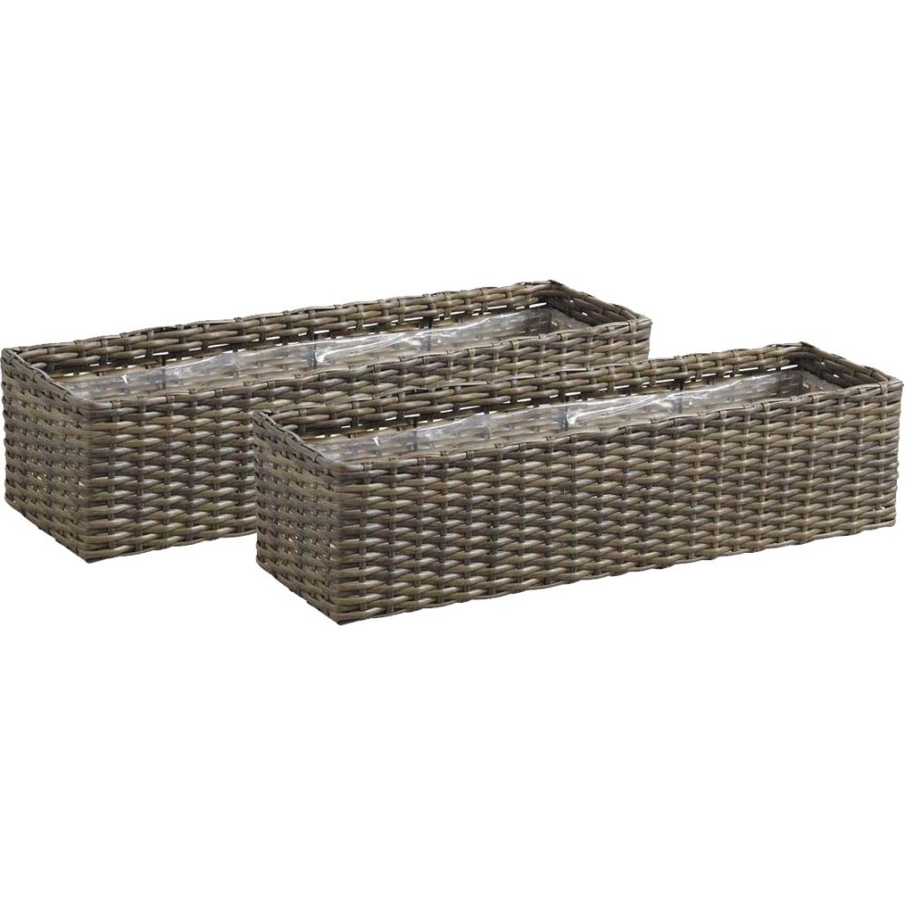 Jardinière rectangulaire en rotin synthétique (lot de 2)