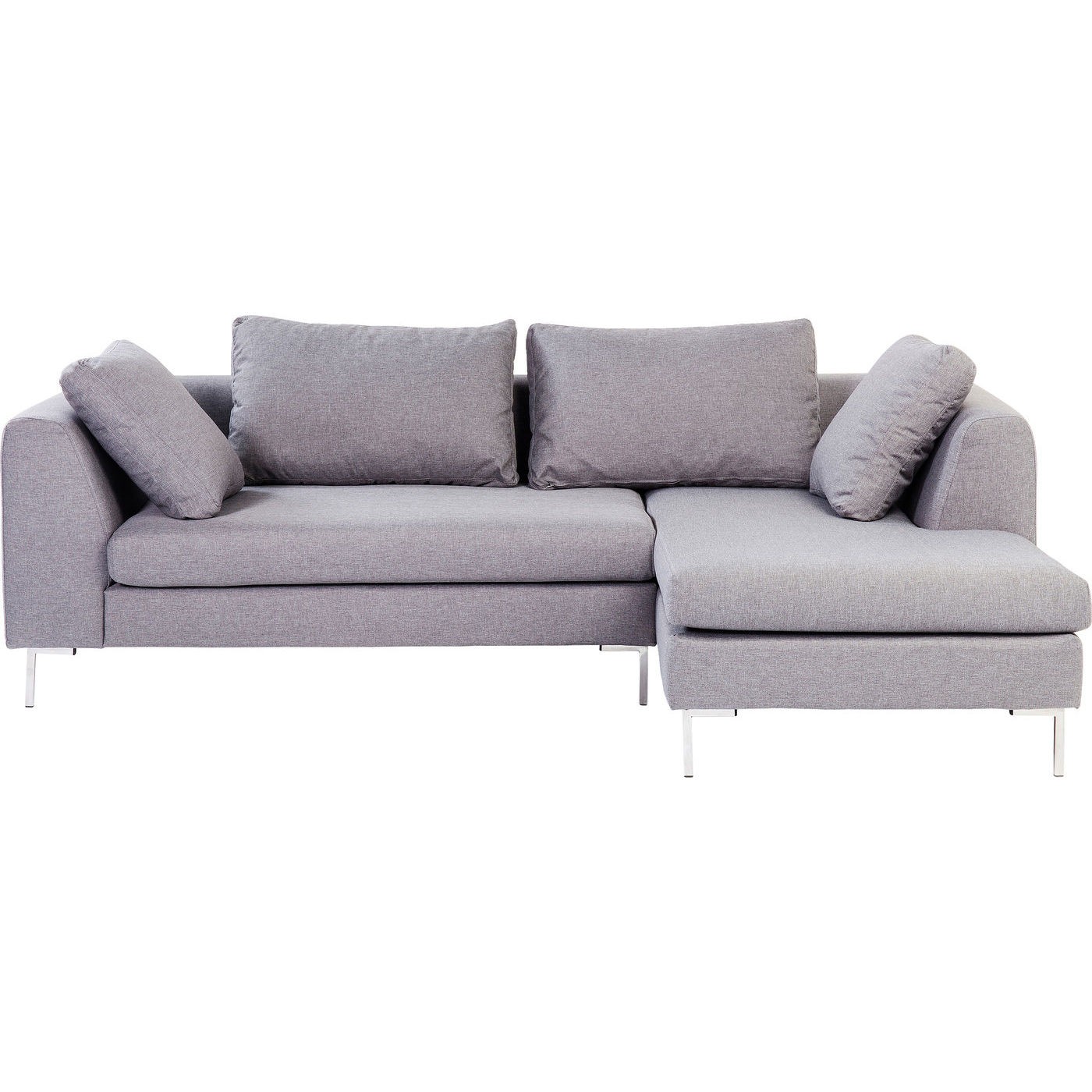 Canapé d'angle droit 4 places en tissu gris