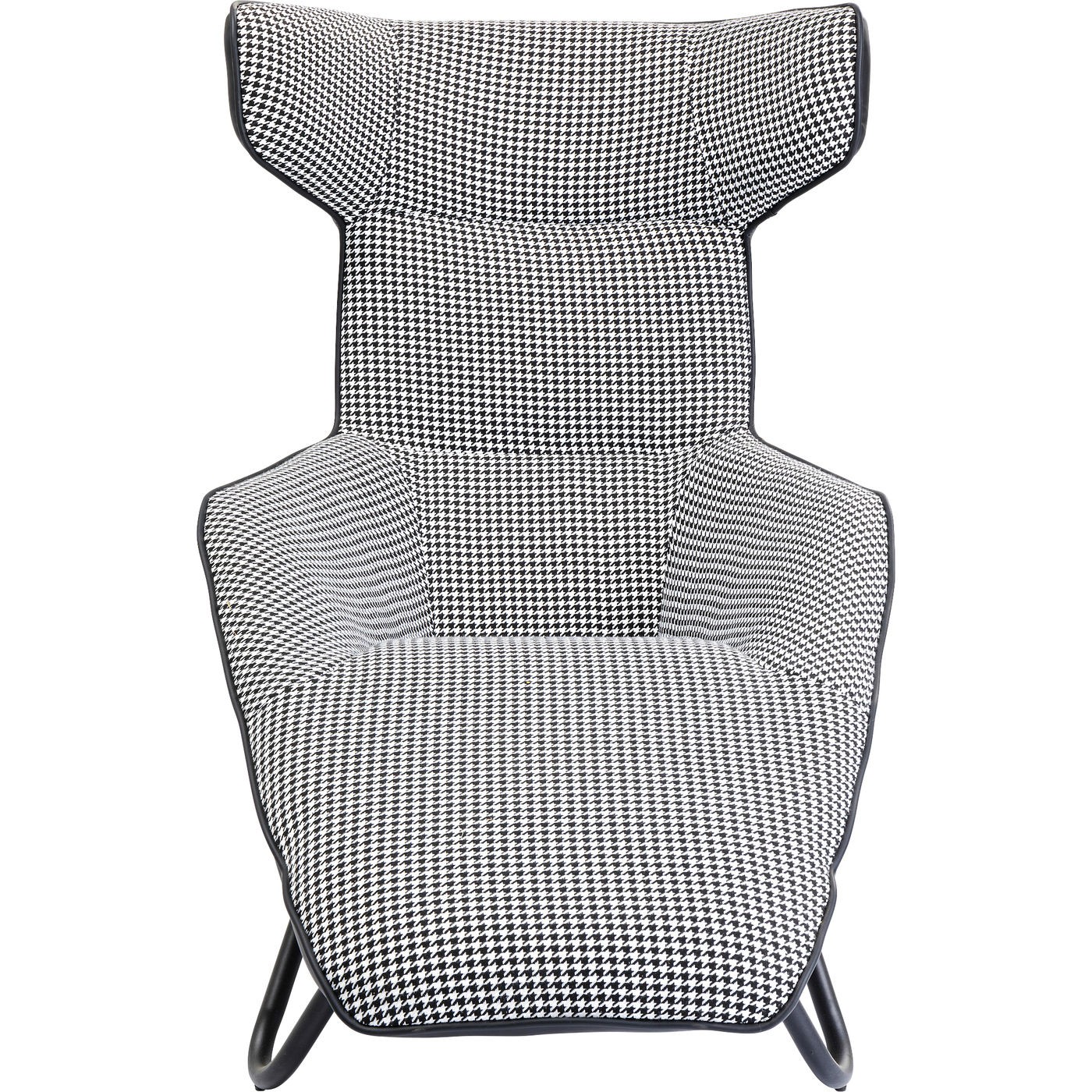 Fauteuil en tissu pied-de-poule et acier Fauteuil en tissu pied-de-poule et acier