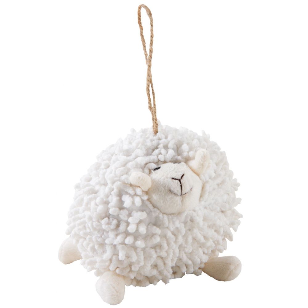 Mouton shaggy à suspendre en coton blanc