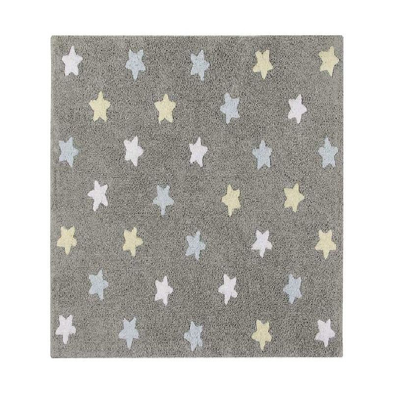 Tapis coton motif étoiles multicolores 120x160