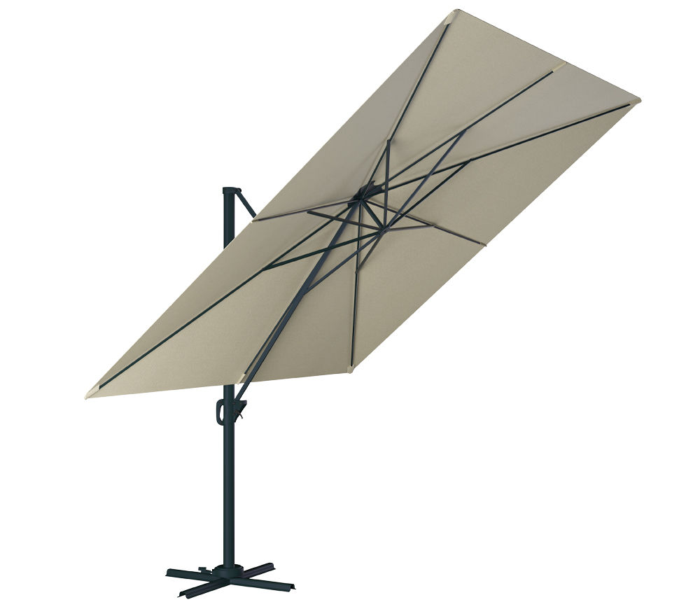 Parasol déporté 3x3m en aluminium lin