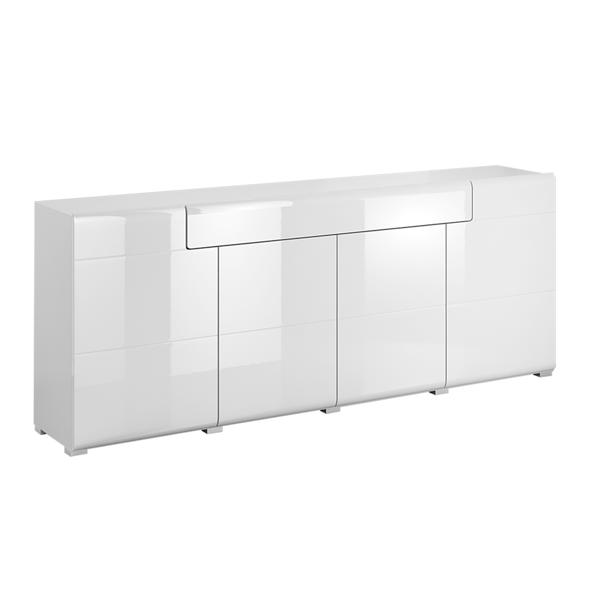 Buffet 4 portes 1 tiroir stratifiés blanc