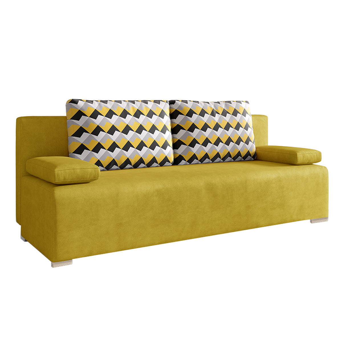 Canapé droit 3 places Jaune Tissu