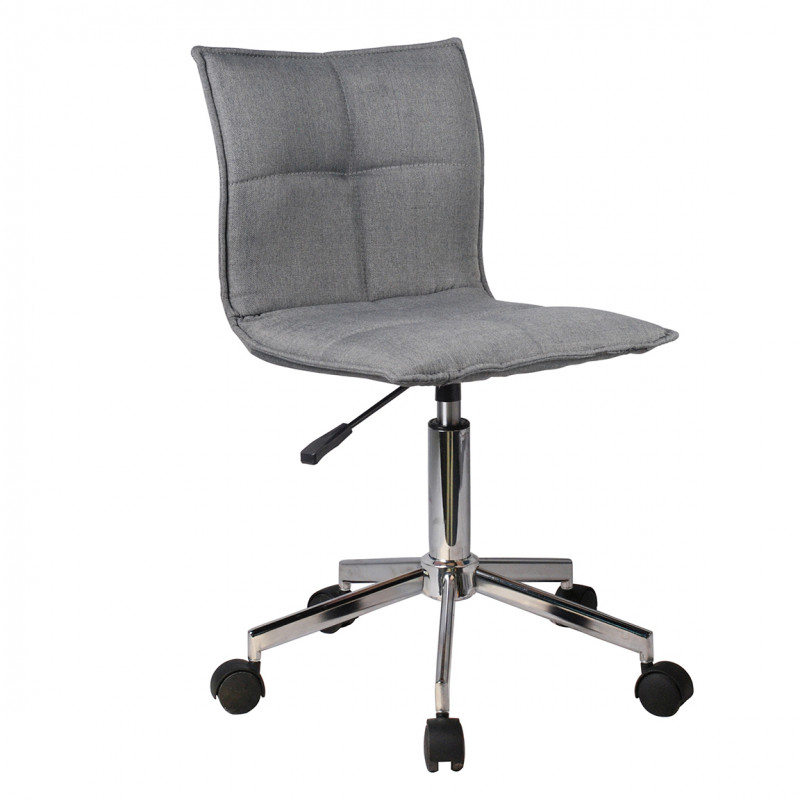 Chaise de bureau en tissu gris anthracite matelassé roulettes