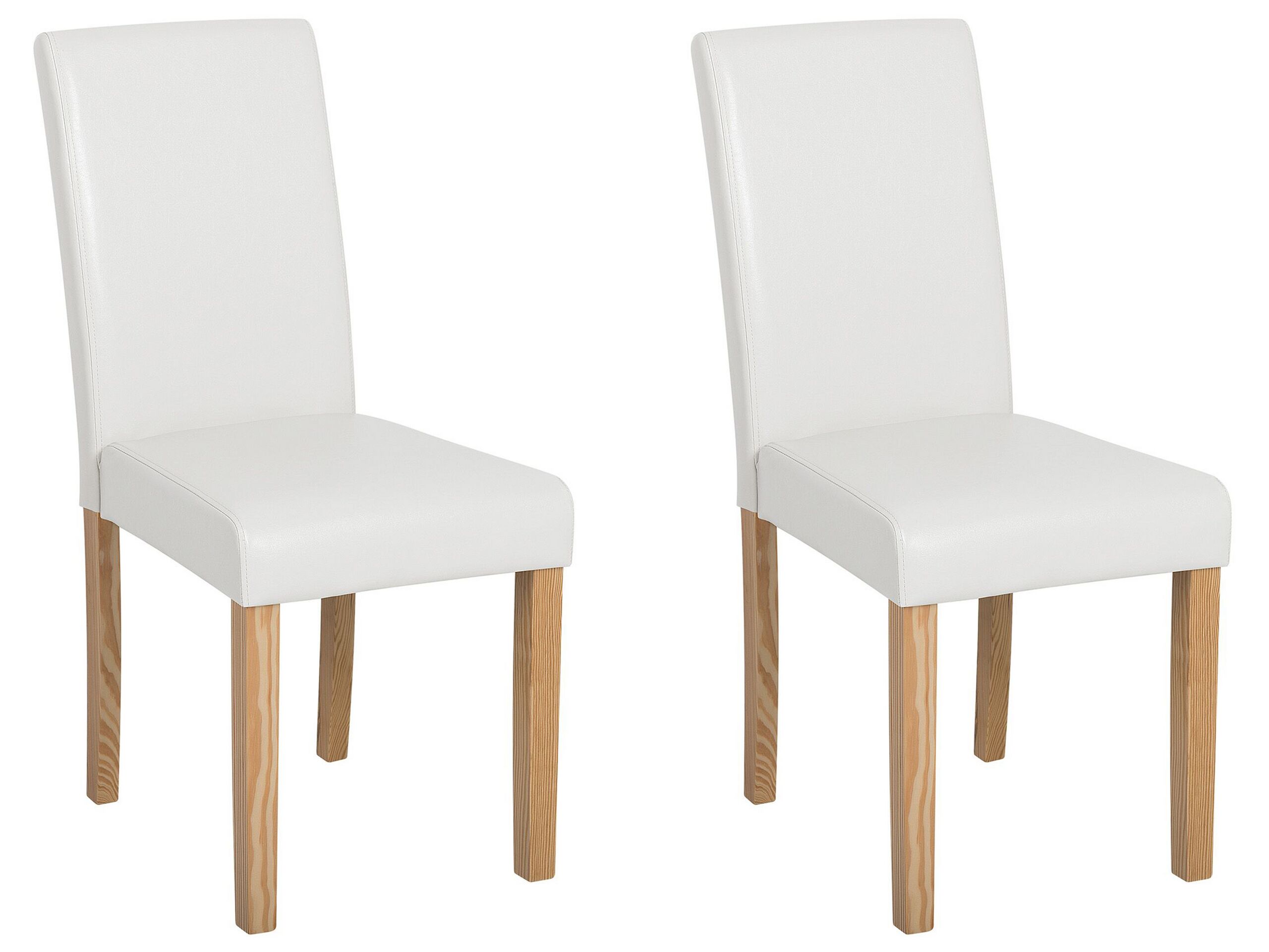 2 chaises en simili-cuir blanc