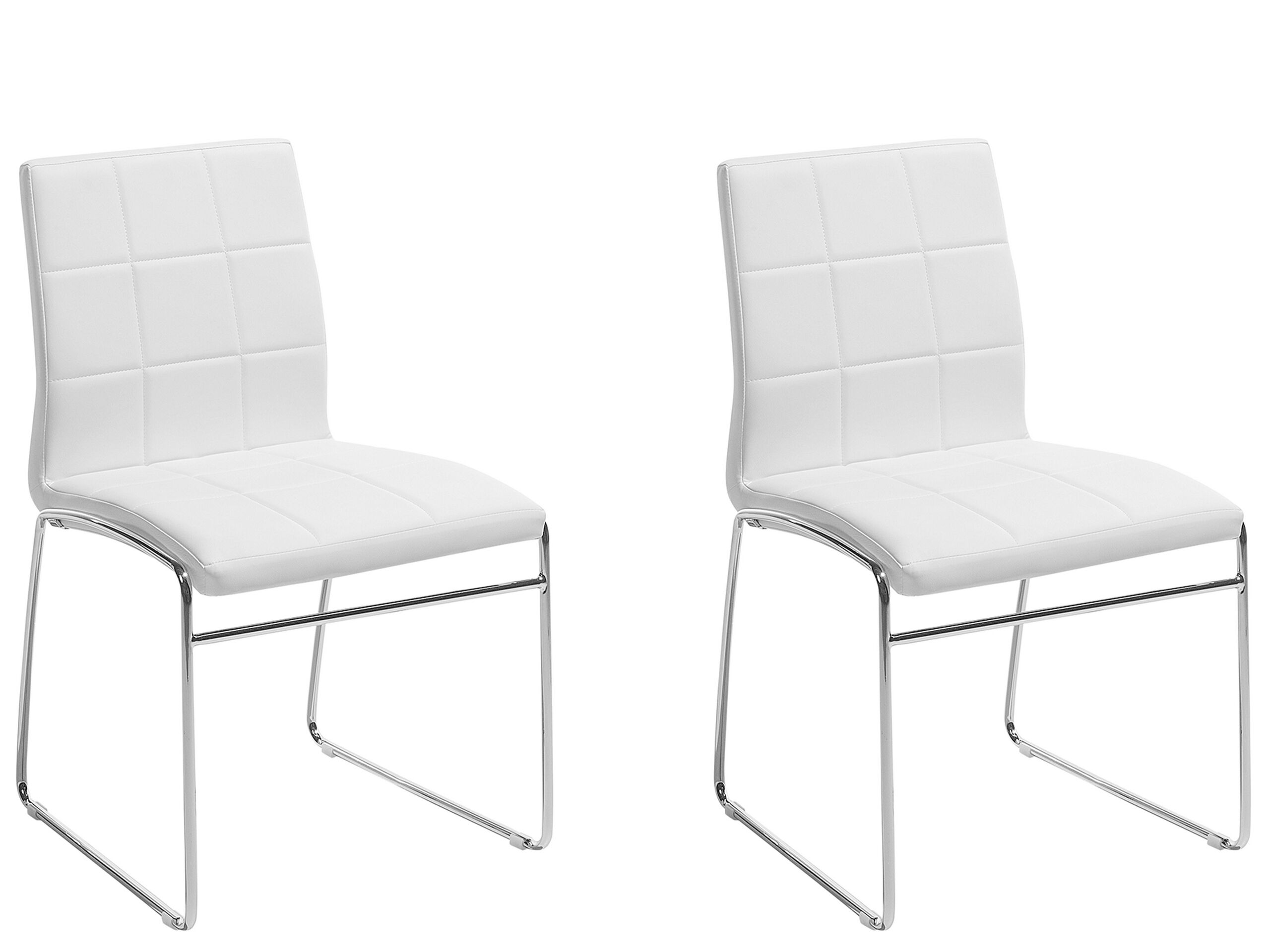 deux chaises de salle à manger en cuir pu blanc