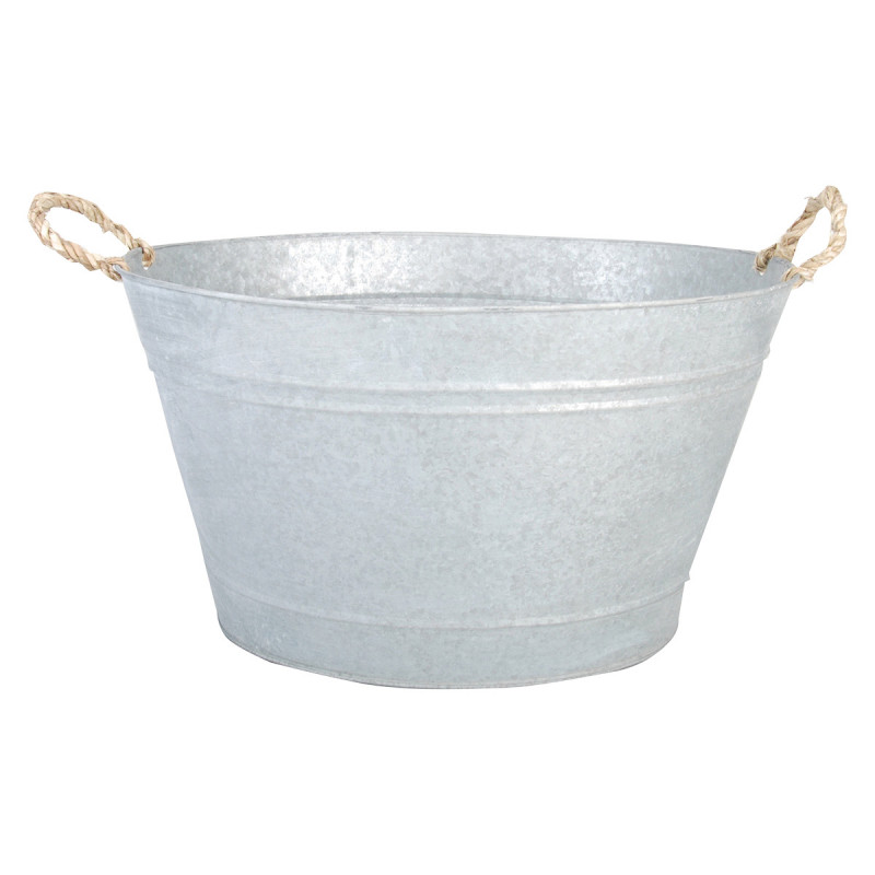 Jardinière bassine en zinc patiné