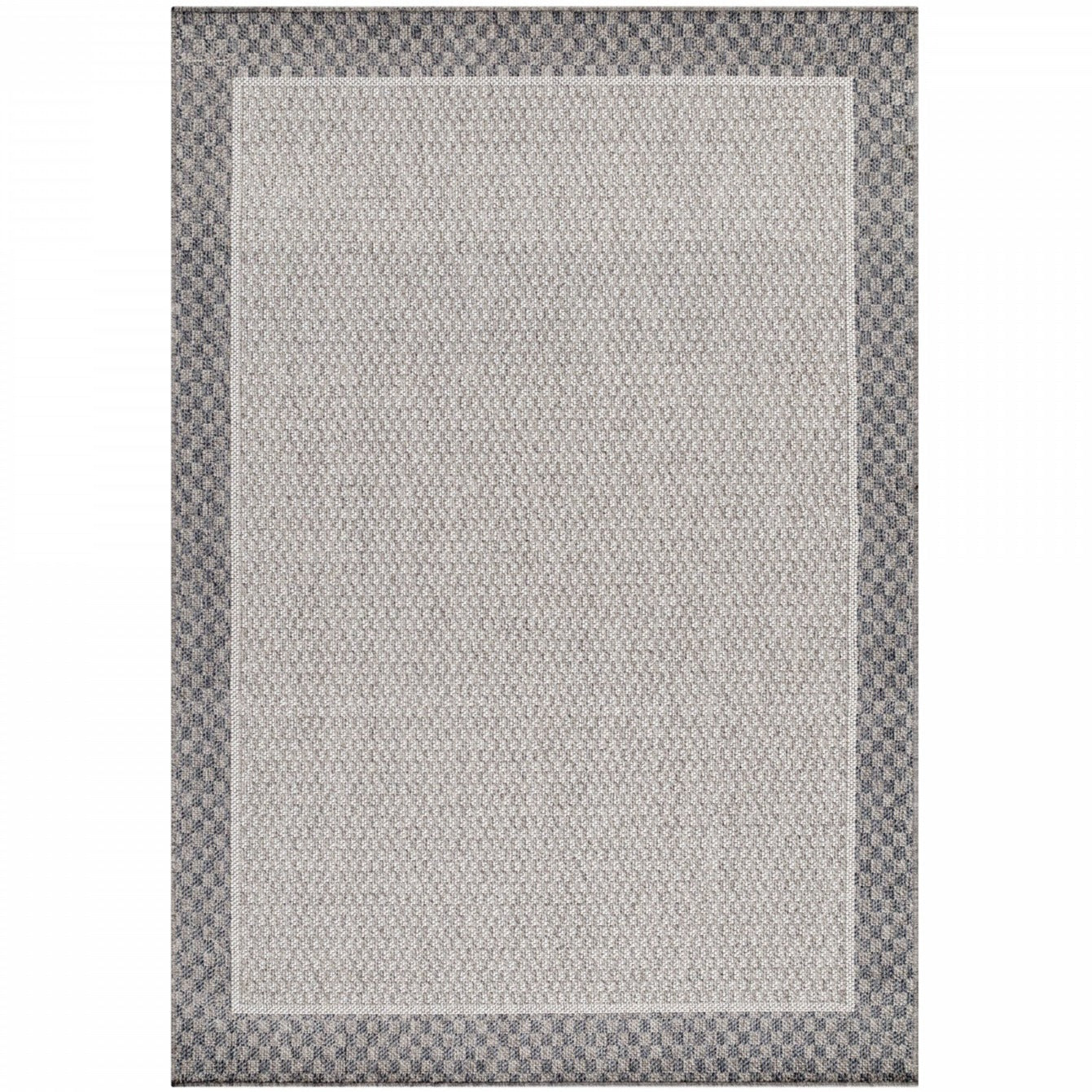 Tapis extérieur tissé plat greige et gris 60x100cm