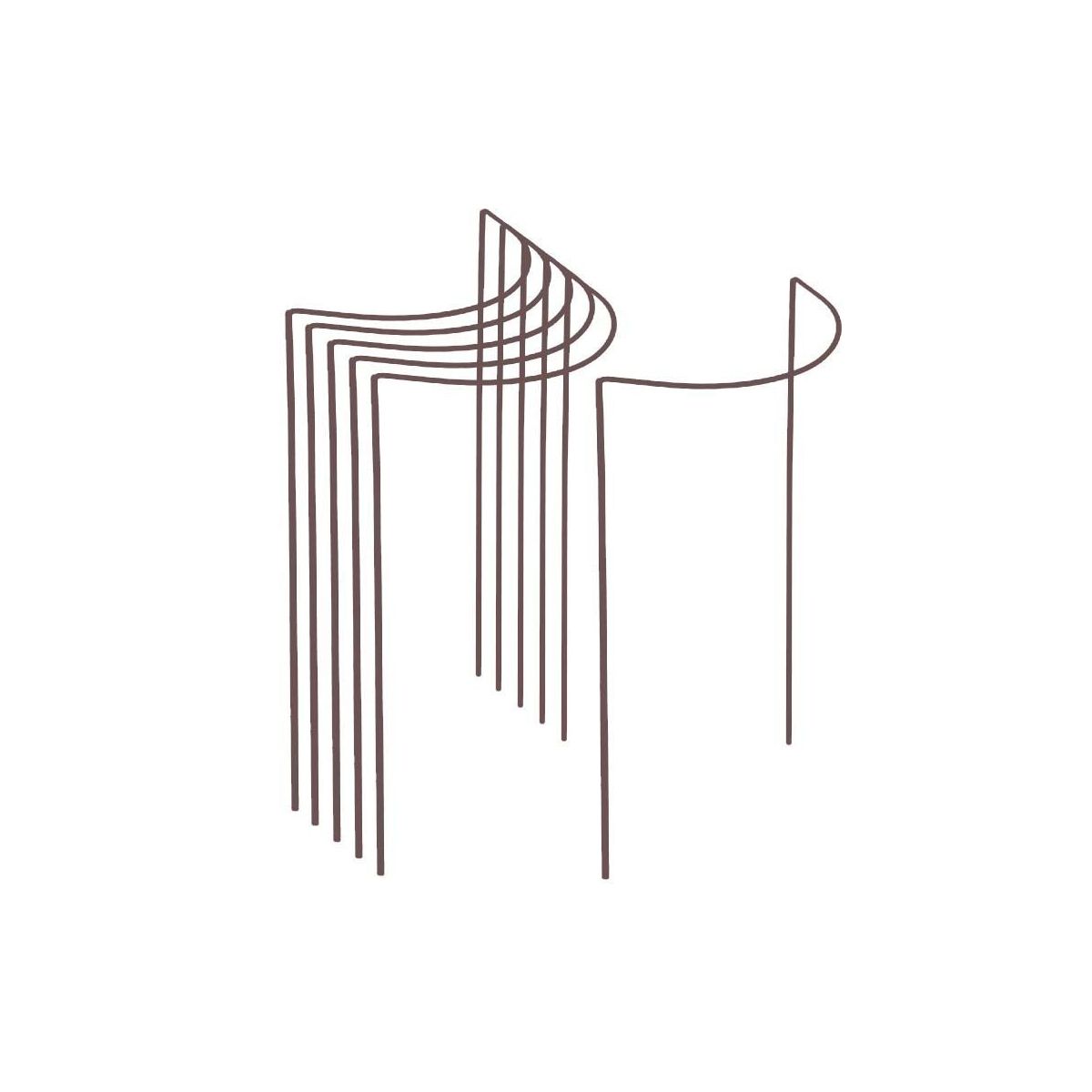 Support à plantes demi-cercle en acier 40 x 75 cm