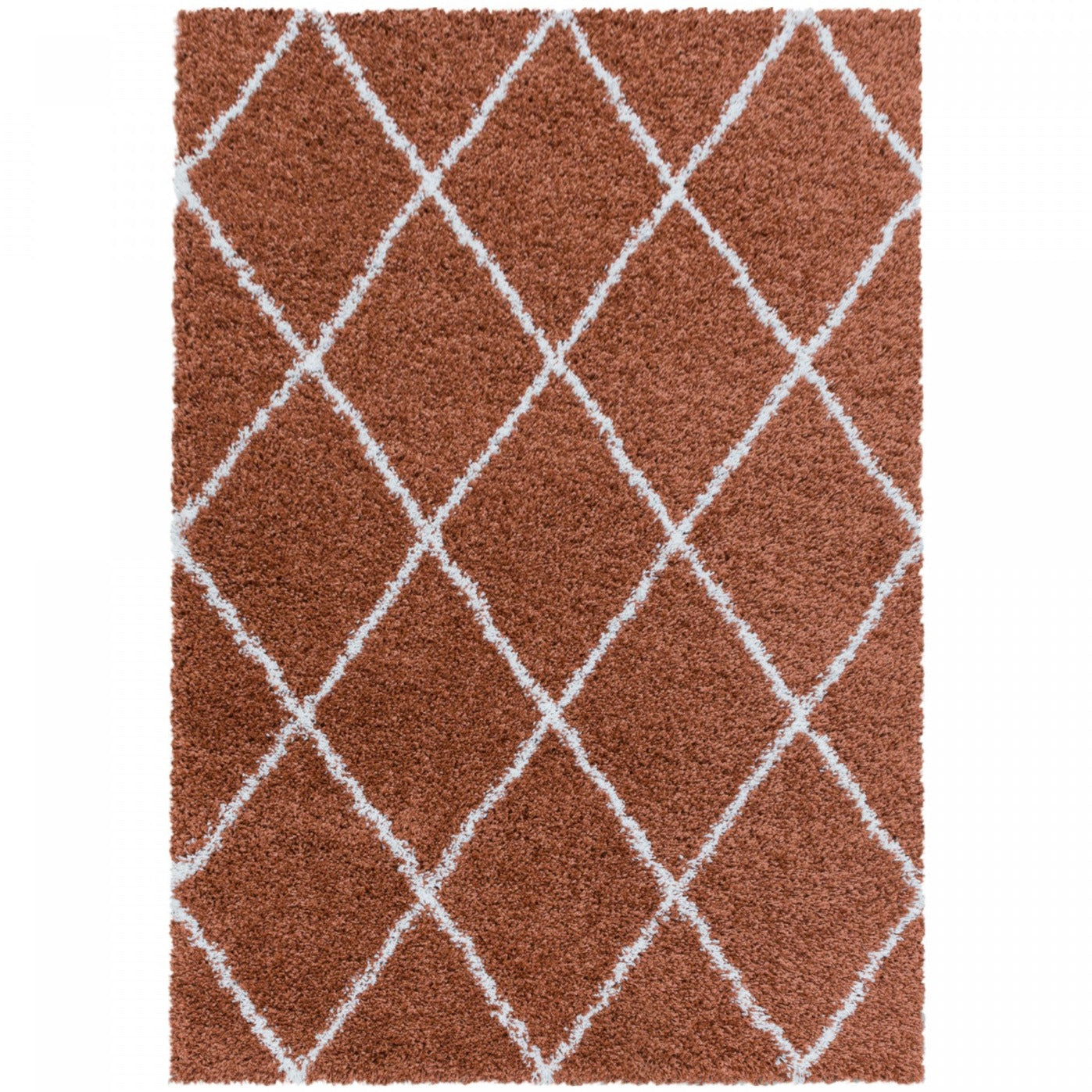 Tapis de style géométrique terracotta et blanc 140x200cm Tapis de style géométrique terracotta et blanc 140x200cm