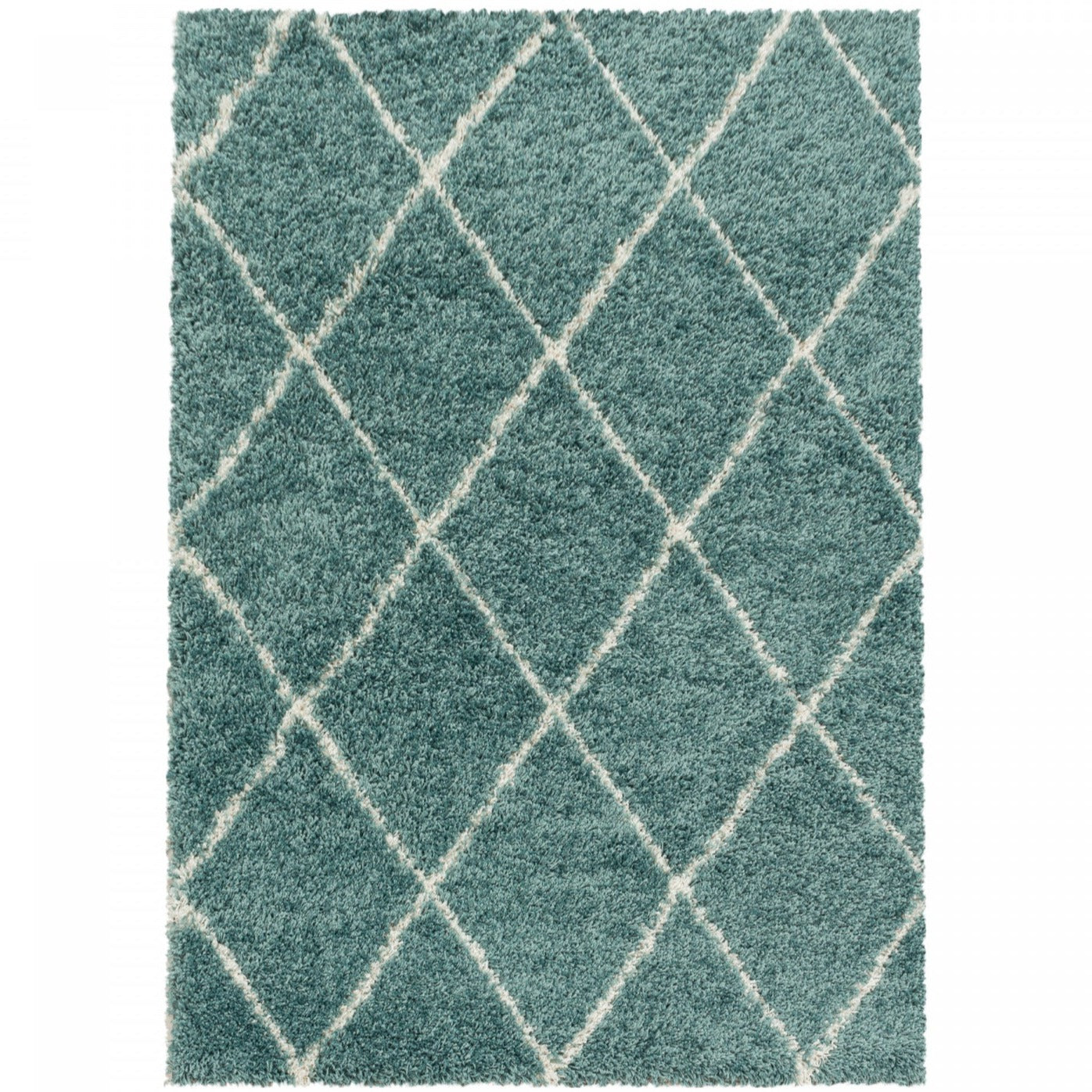 Tapis de style géométrique turquoise et blanc 80x150cm Tapis de style géométrique turquoise et blanc 80x150cm