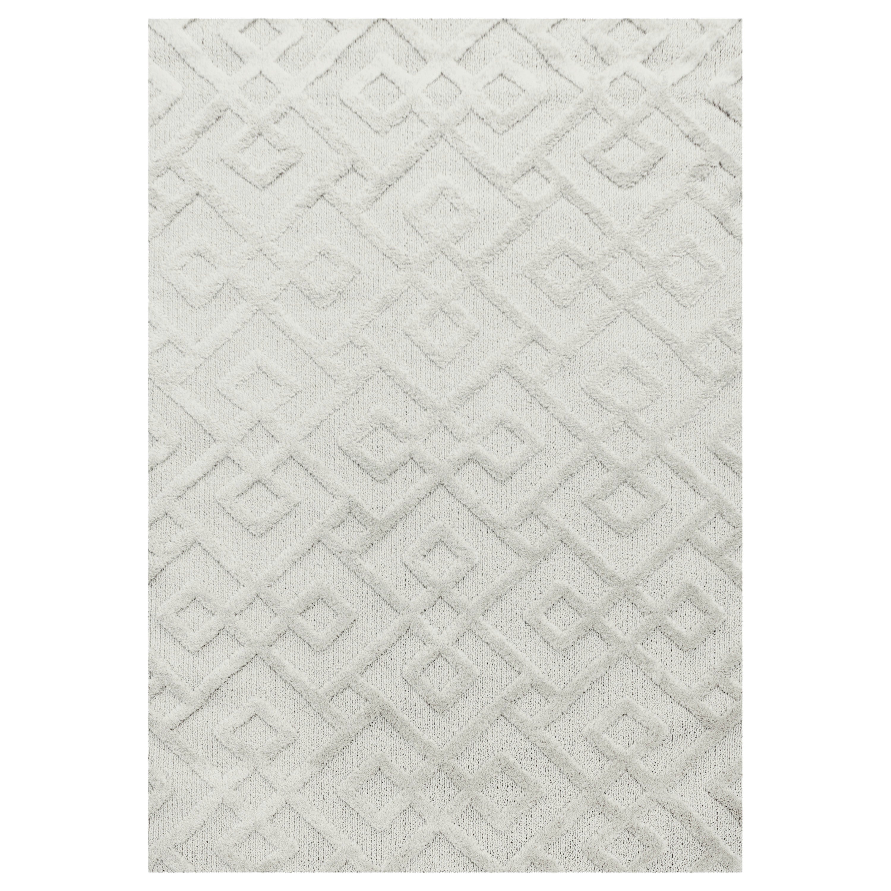 Tapis bohème à relief blanc ivoire 140x200cm