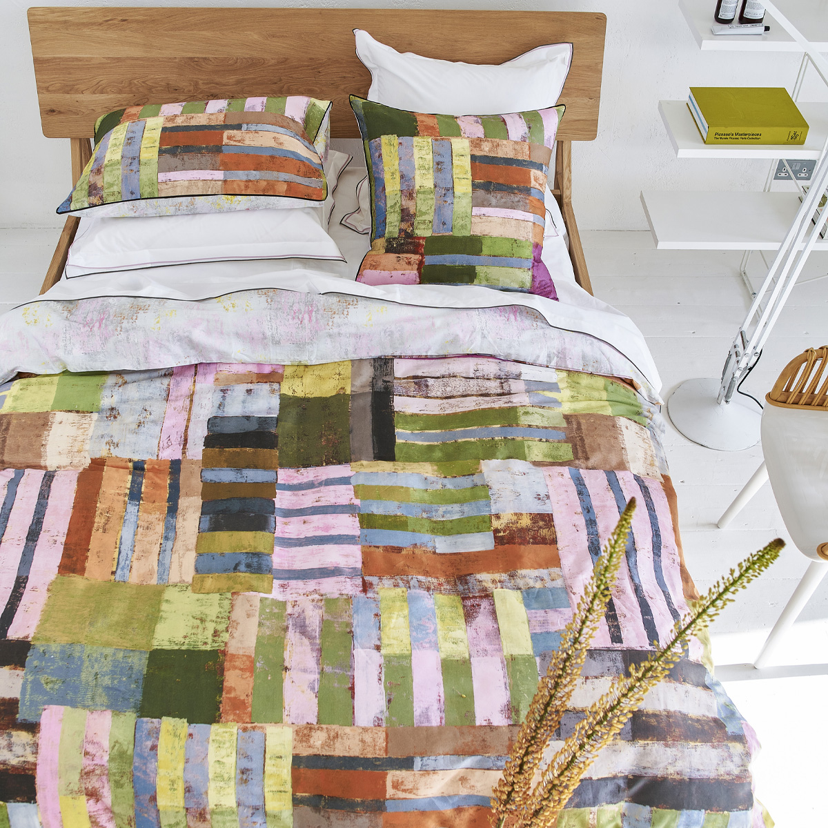 Housse de couette en satin de coton multicolore 260x240 Housse de couette en satin de coton multicolore 260x240