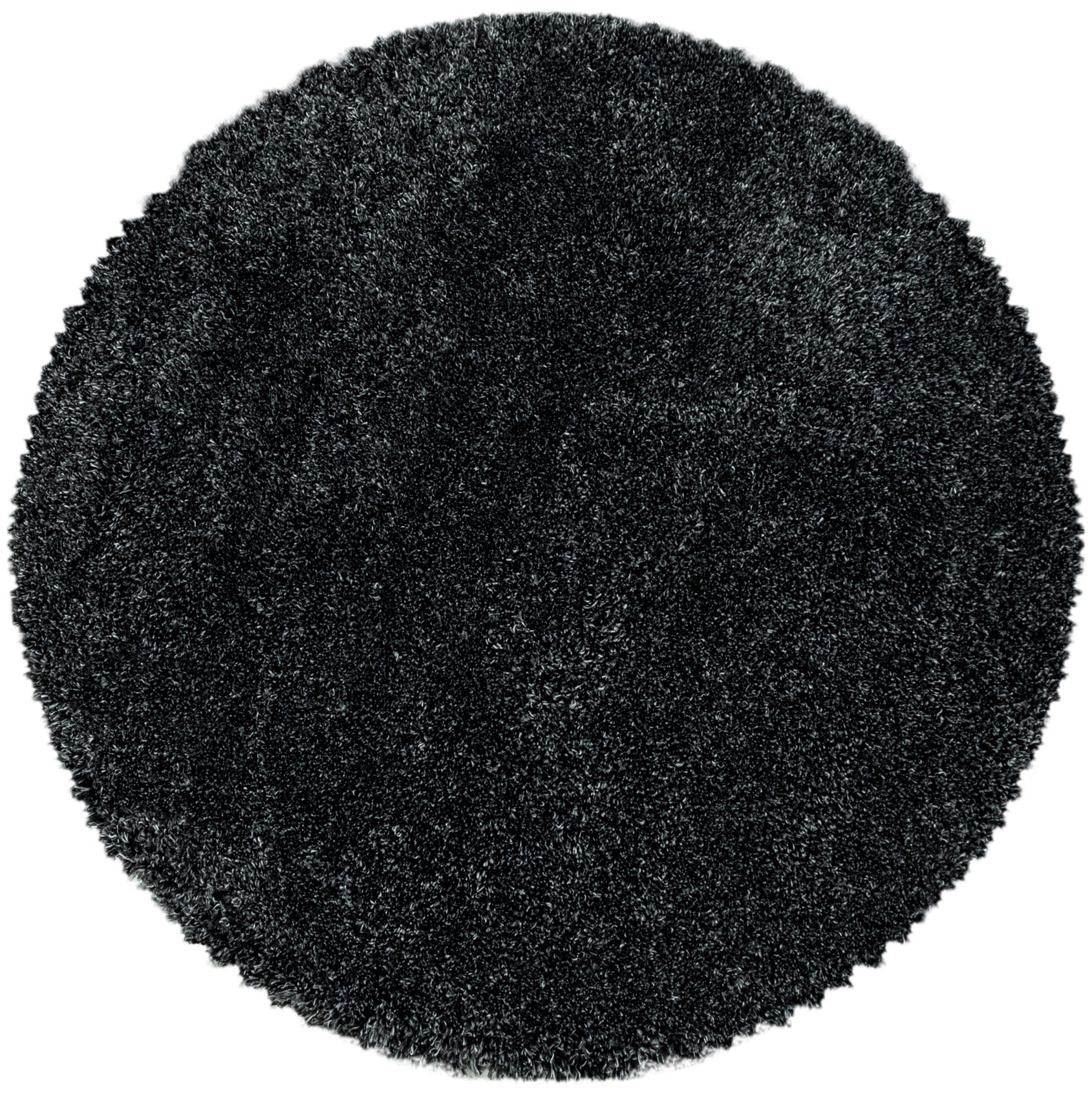 Tapis cosy rond à poils longs noir 200x200cm Tapis cosy rond à poils longs noir 200x200cm
