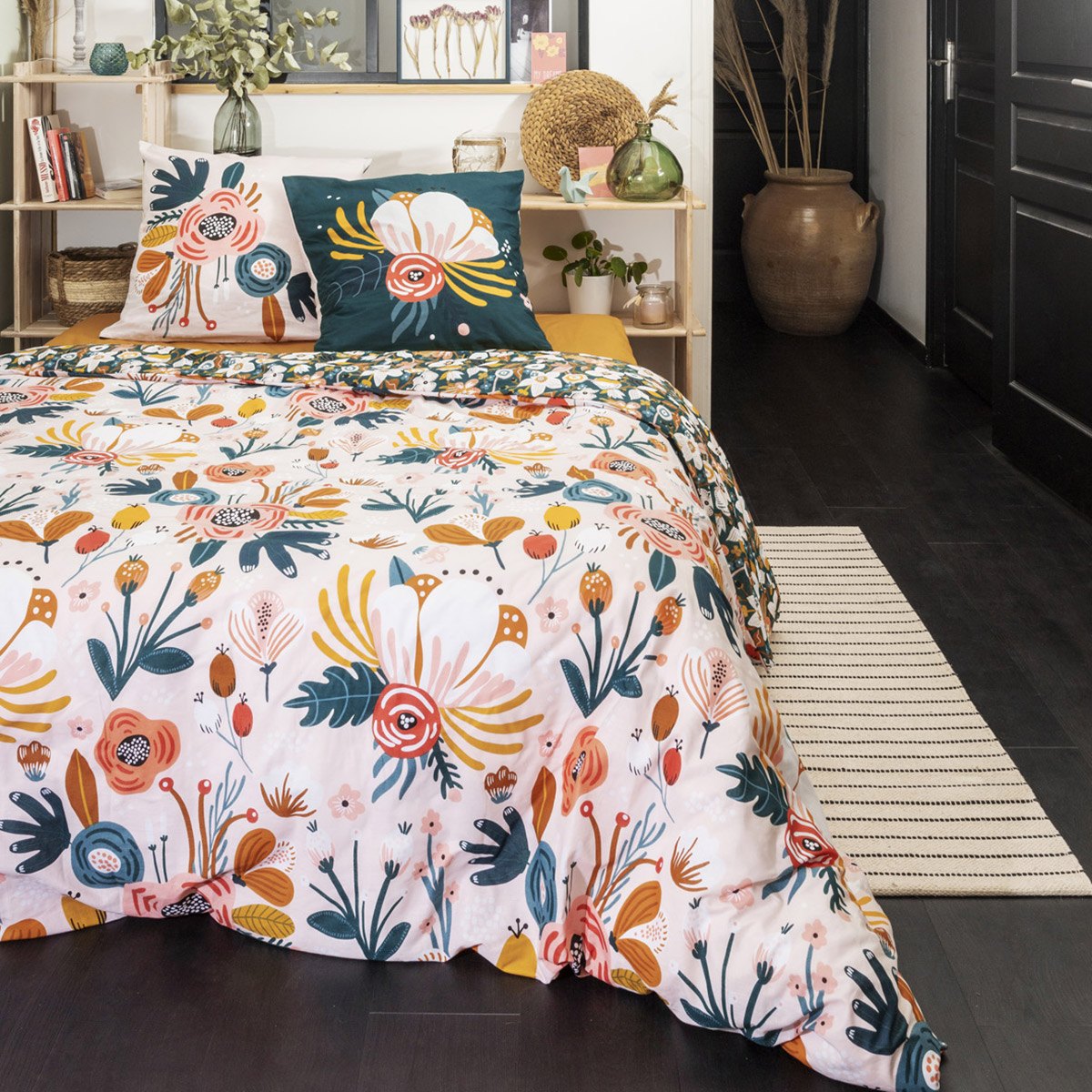 Housse de couette coton 240x220cm + 2 taies Housse de couette coton 240x220cm + 2 taies