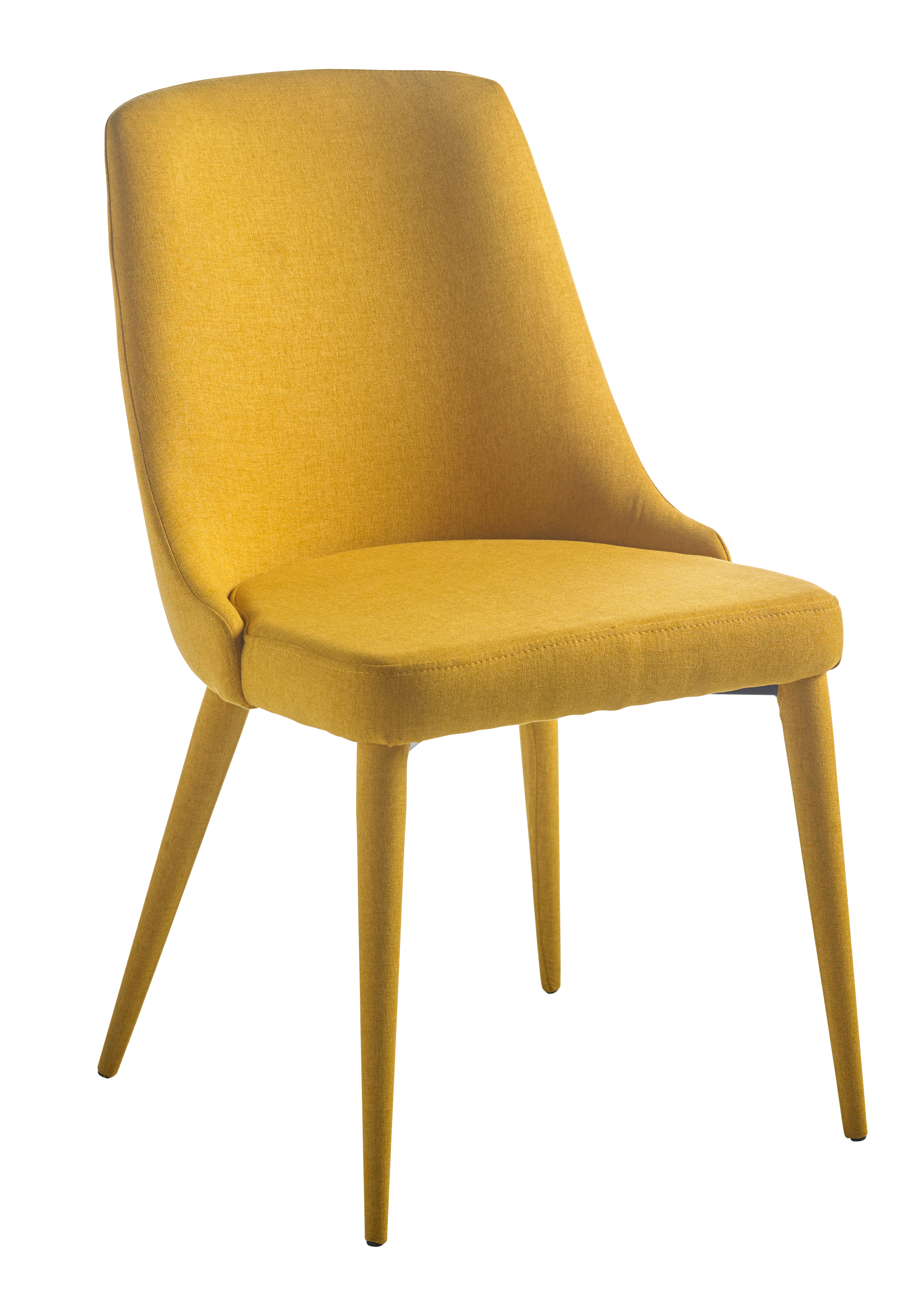 Silla tapizada en tela amarilla 86x50x63cm Silla tapizada en tela amarilla 86x50x63cm