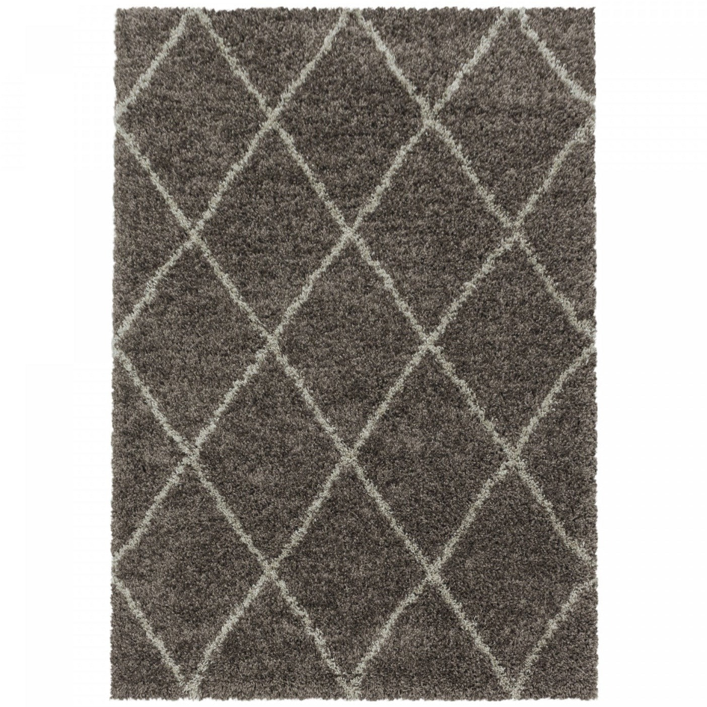 Tapis de style géométrique taupe et blanc 140x200cm Tapis de style géométrique taupe et blanc 140x200cm