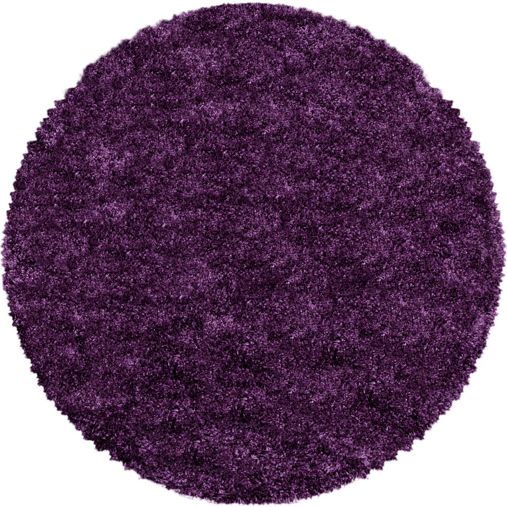 Tapis cosy rond à poils longs violet 80x80cm