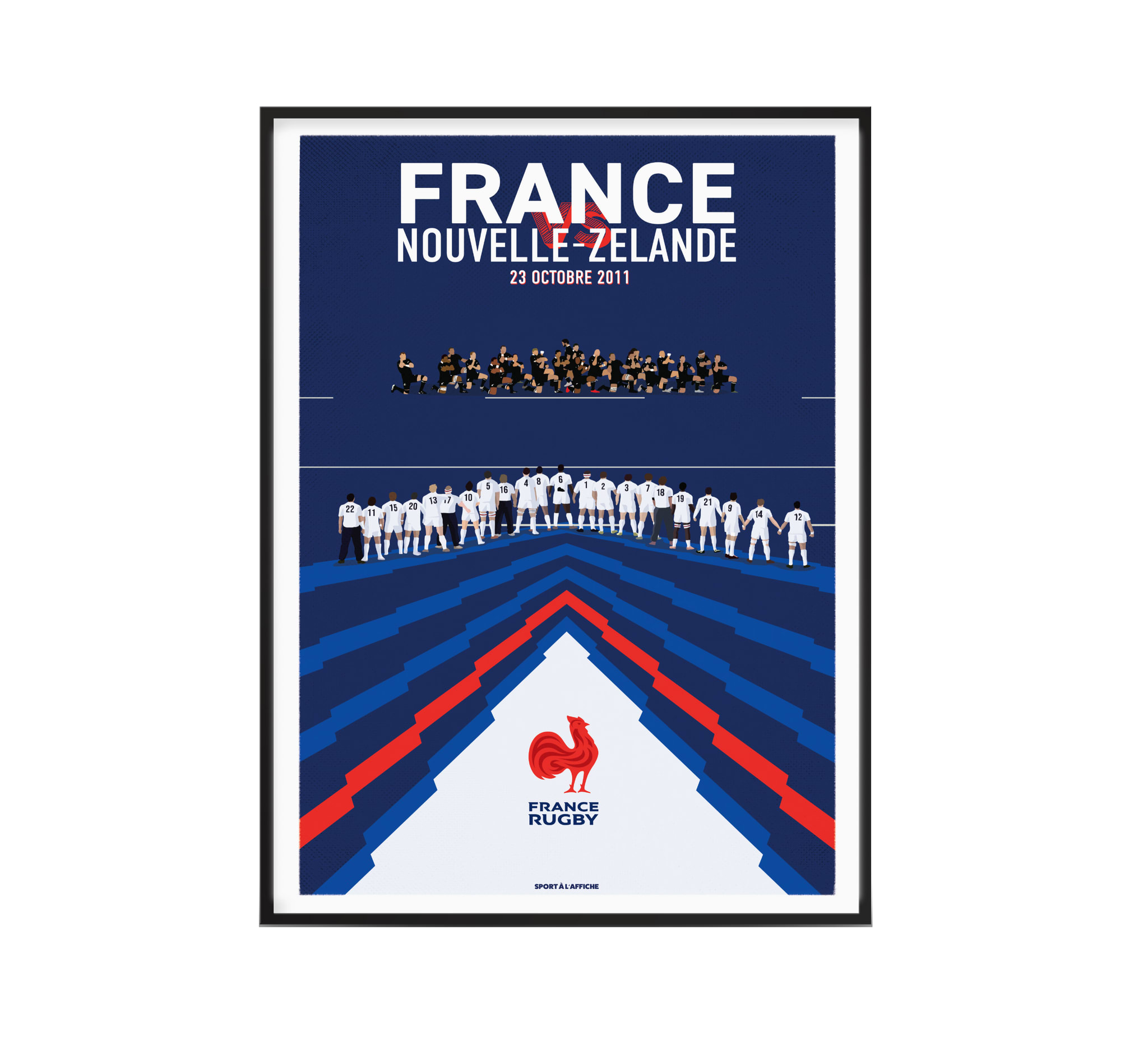 Affiche France Rugby - France/Nouvelle-Zélande Haka 2011 40 x 60 cm