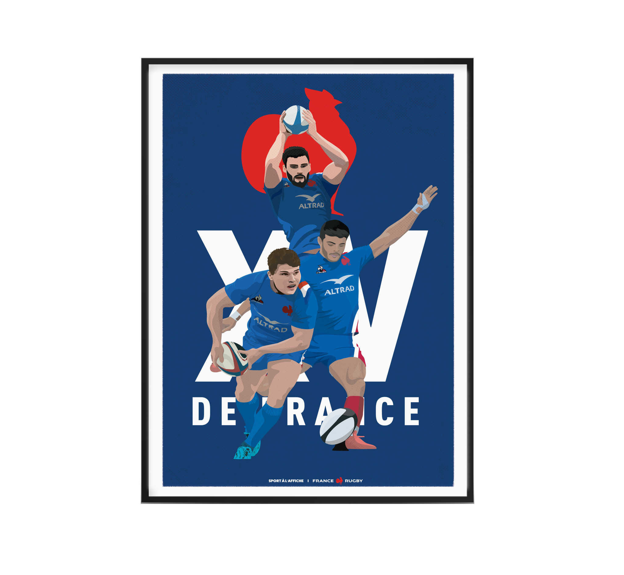 Affiche France Rugby - Illustration équipe 40 x 60 cm