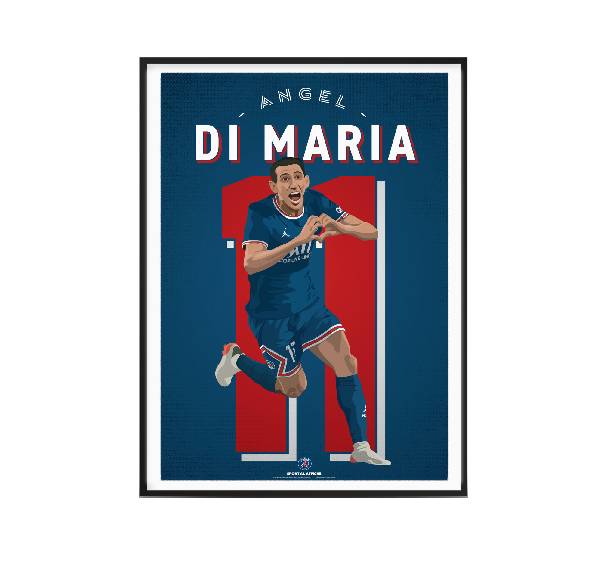 Affiche Football PSG - Illustration Angel Di Maria 30 x 40 cm