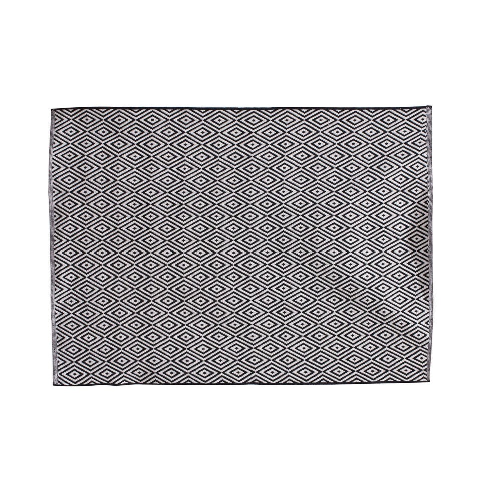 Tapis rectangle losanges noir blanc 120x170cm